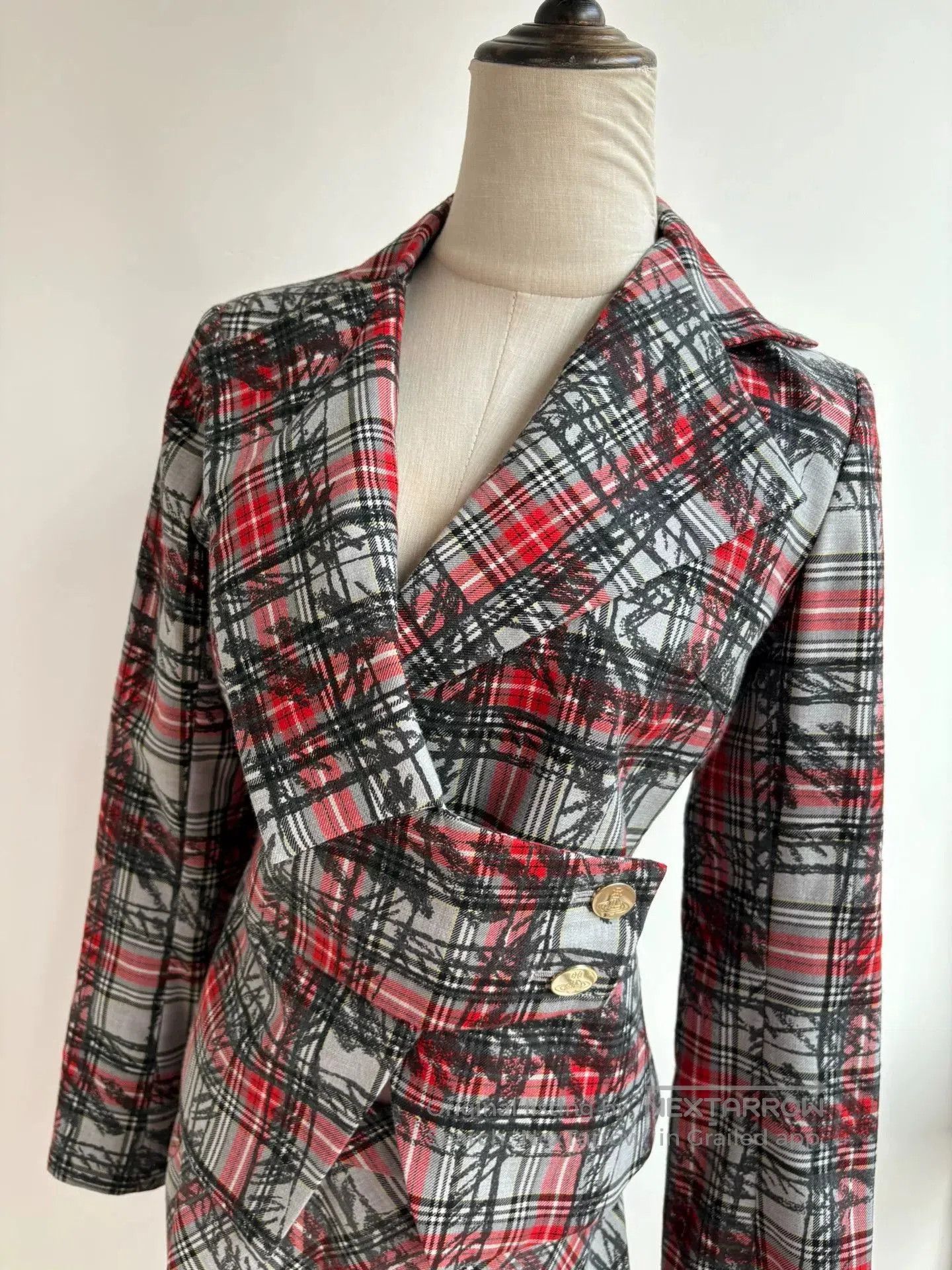Vivienne Westwood Vivienne Westwood Vintage Red Gray Plaid Suit. Size L / US 10 / IT 46 - 3 Thumbnail
