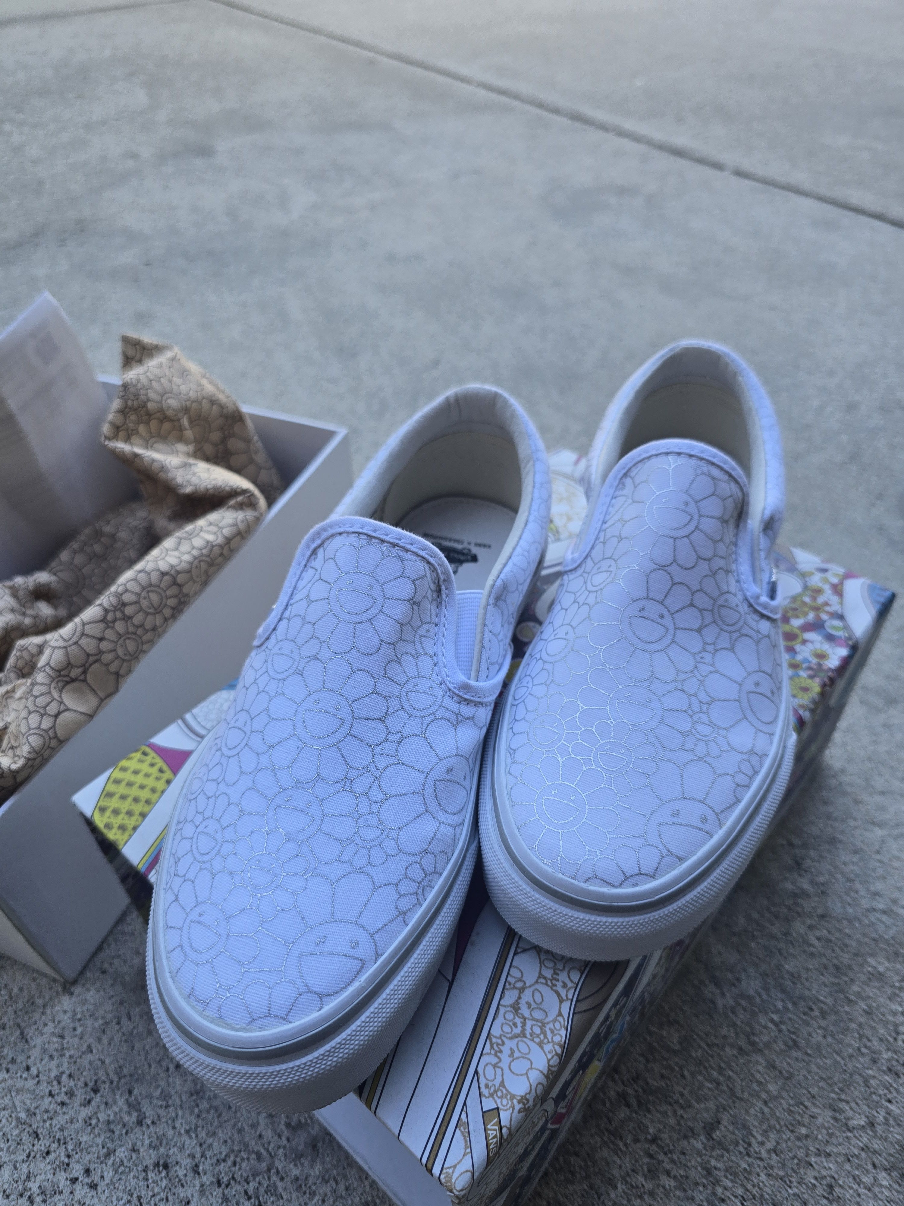Takashi Murakami × Vans Vans x Takashi Murakami Silver Flower Slip-on US 4.5 Size US 4.5 / IT 34.5 - 3 Thumbnail