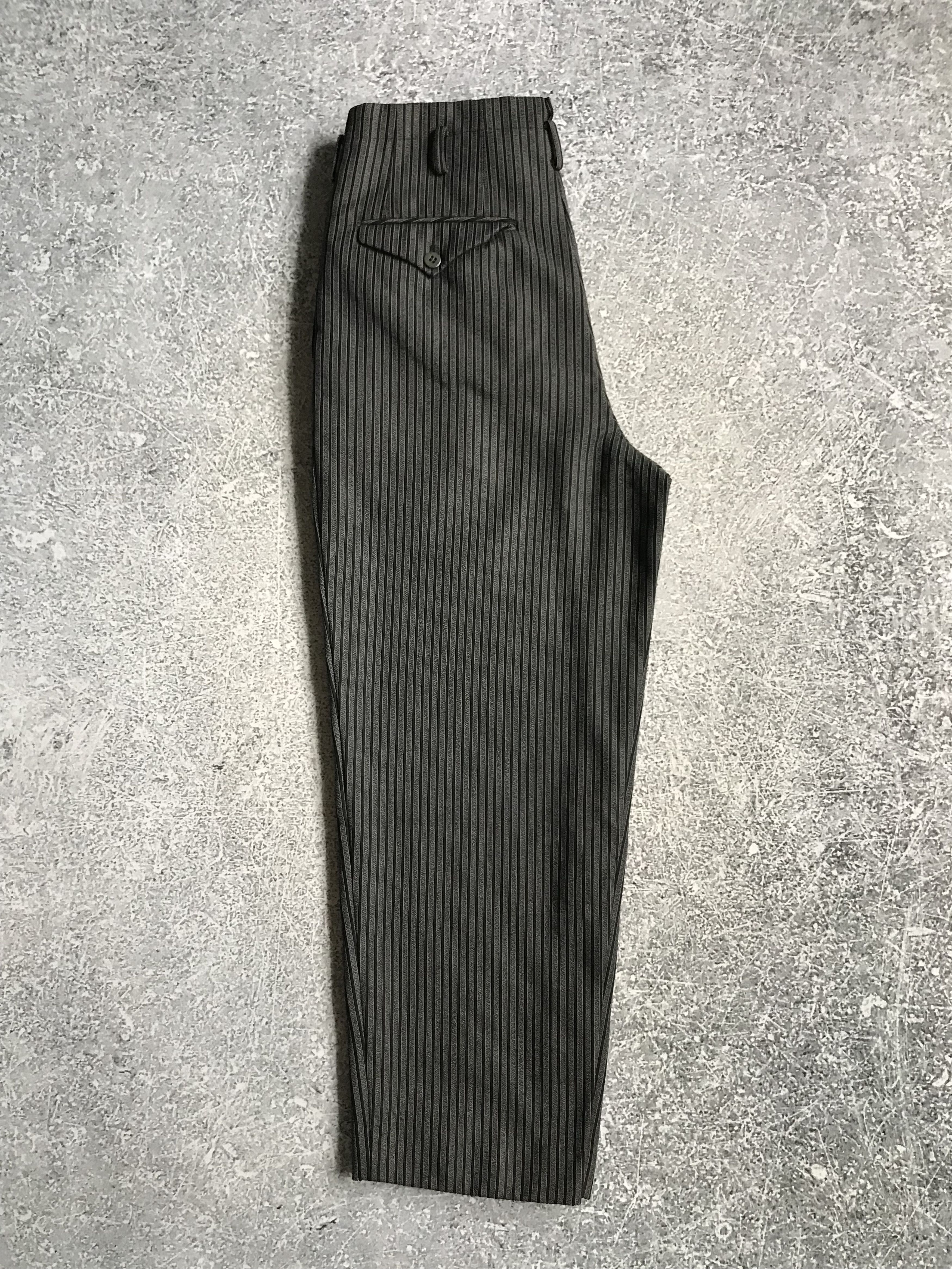Vintage 1960s Pleated Trousers Wool Stripes Japan Tailored Size US 30 / EU 46 - 2 Thumbnail