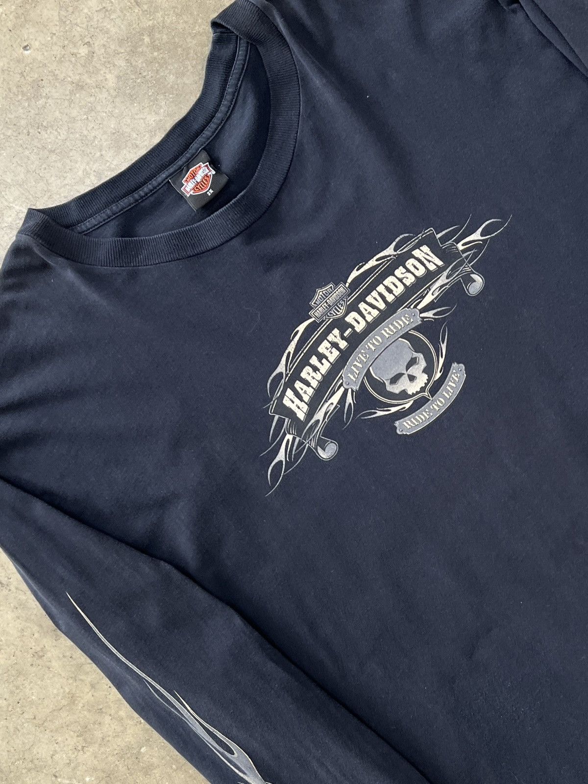 Harley Davidson Vintage 2004 Harley Davidson Palm Beach Flame Skull Tee XXL Size US XXL / EU 58 / 5 - 1 Thumbnail
