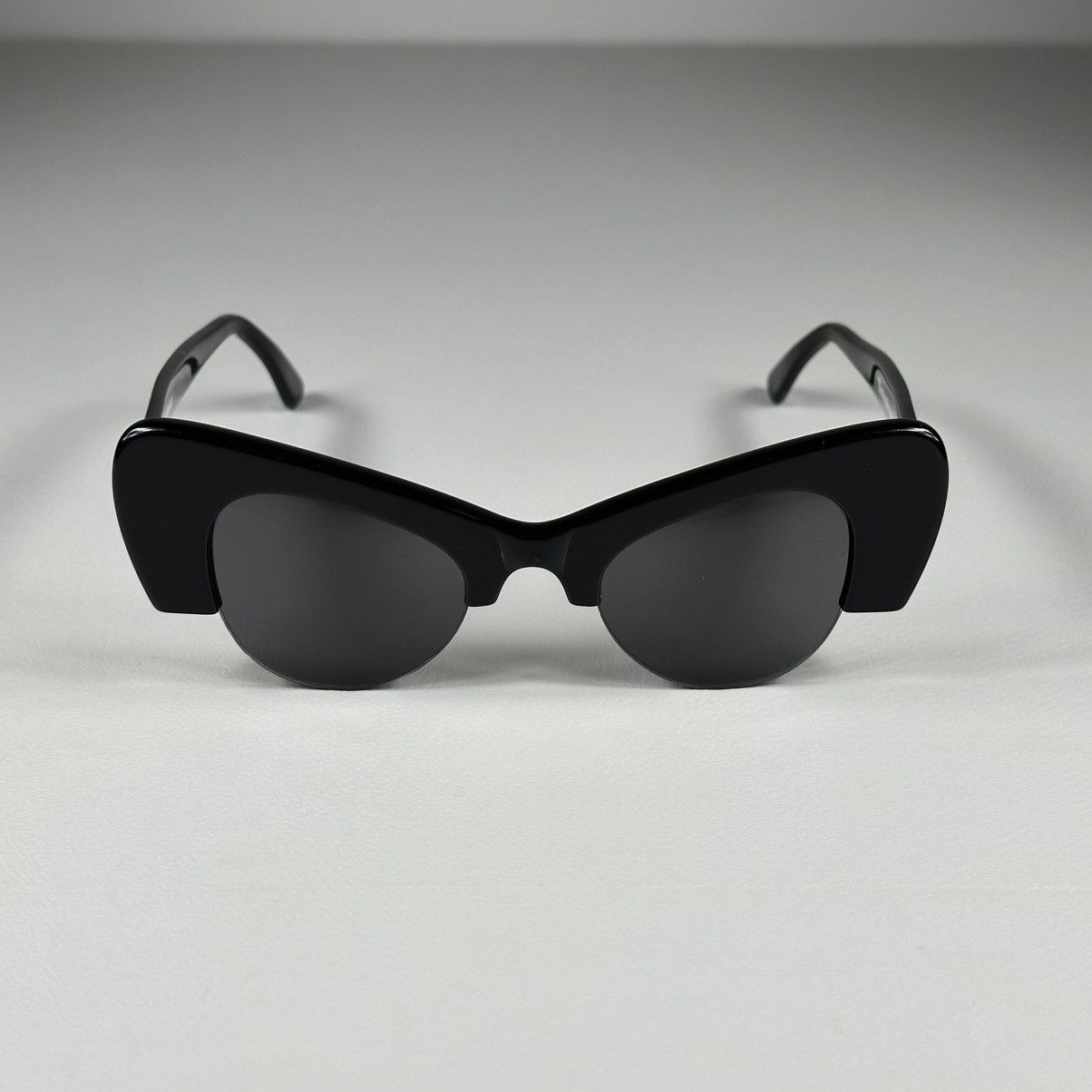 Illesteva Illesteva 9 Emma Half-Rim Cat-Eye Black Sunglasses Size ONE SIZE - 1 Thumbnail