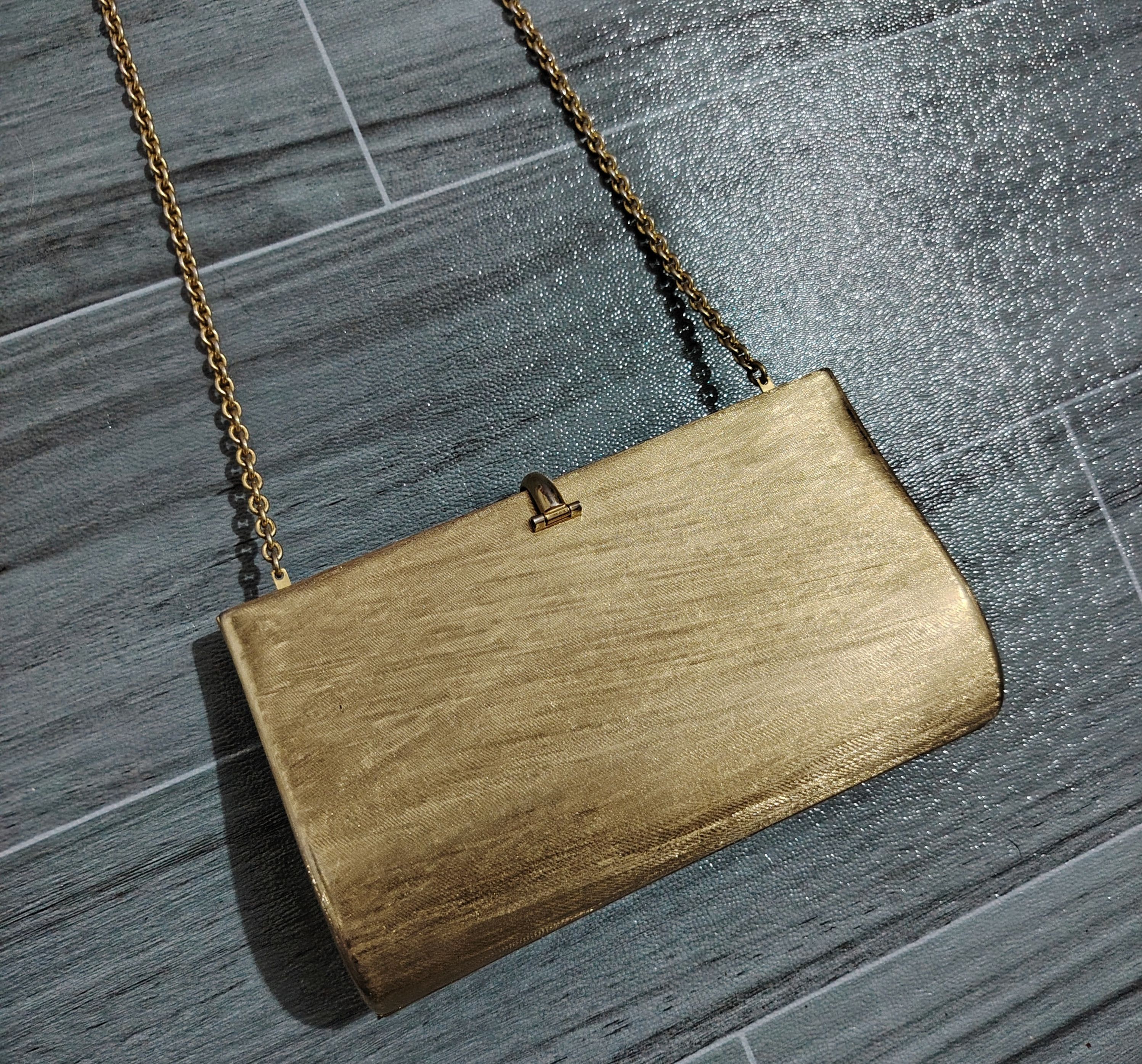 Other RODO - Vintage - Brushed Gold Metal Clutch Size ONE SIZE - 9 Thumbnail