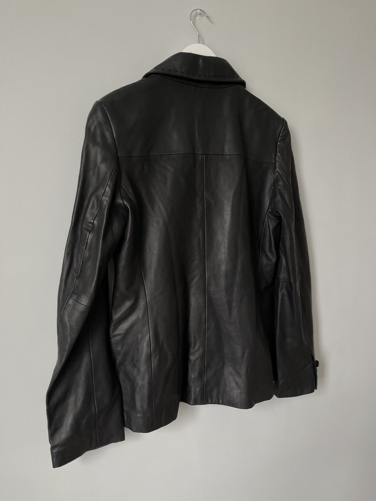 Roberto Cavalli Vintage Archive 00's Roberto Cavalli Leather Blazer Jacket Size 46R - 9 Thumbnail