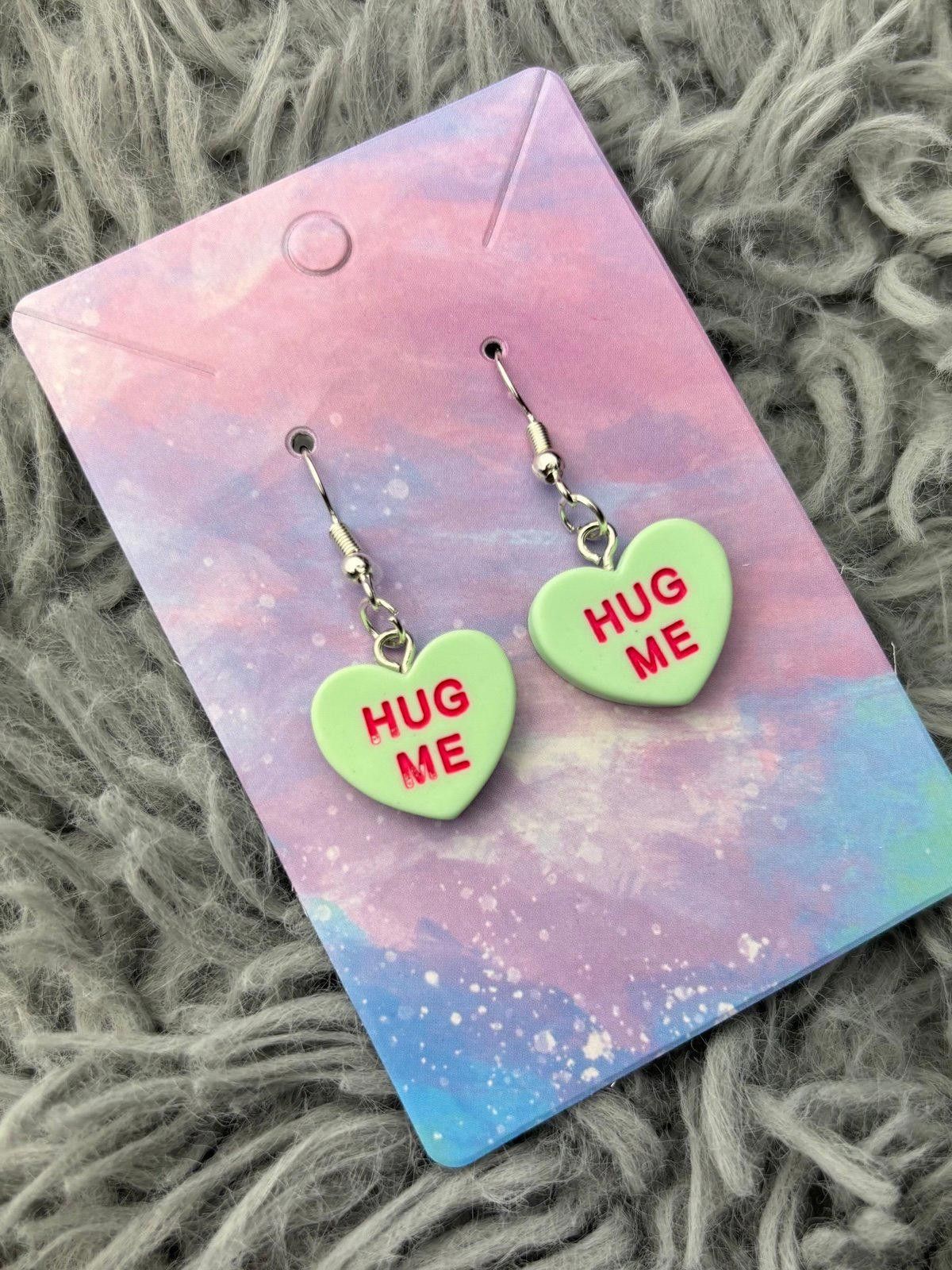 Handmade Mint green Heart valentines sweethearts earrings Size ONE SIZE - 1 Preview