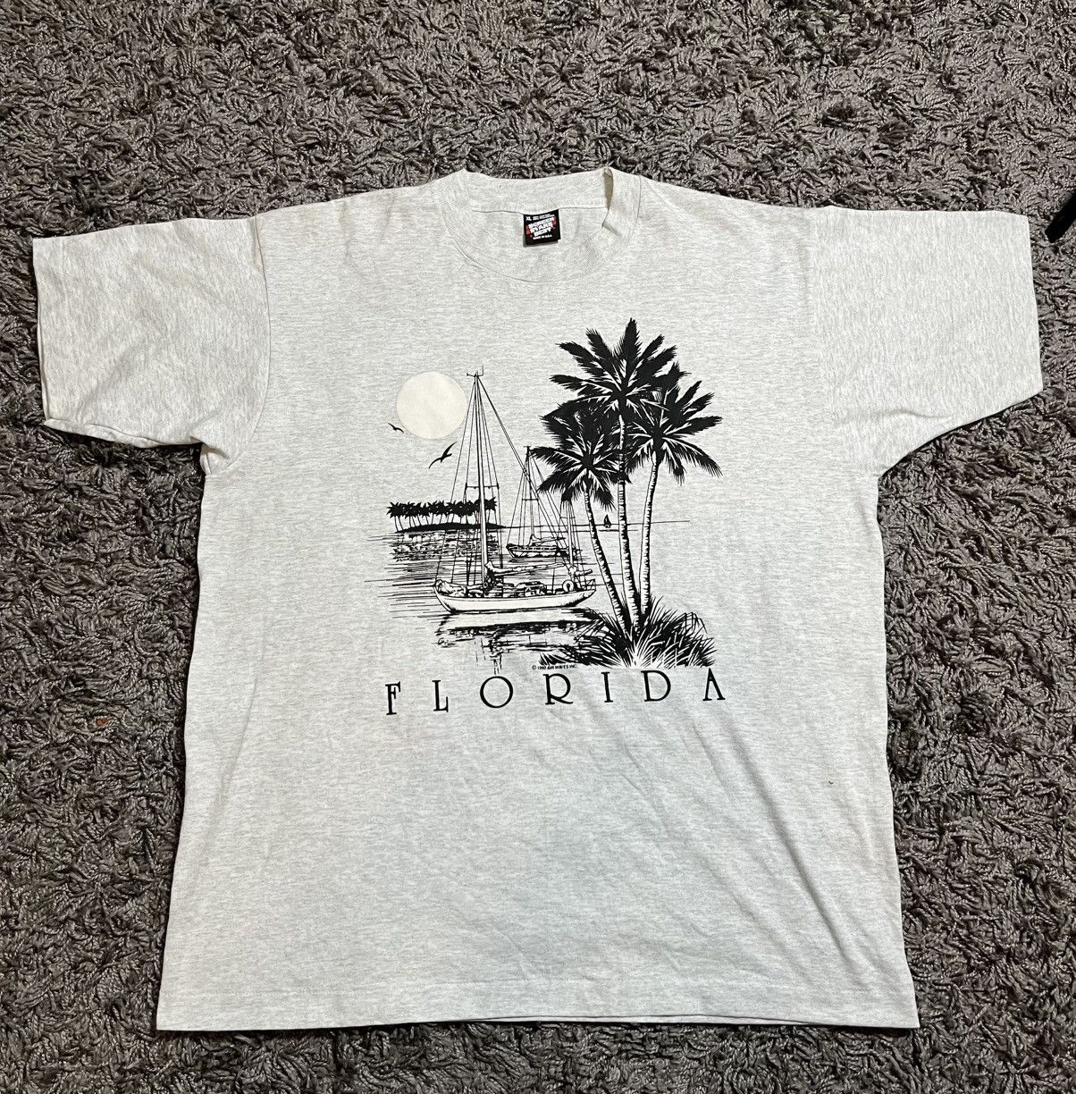 Vintage SCREEN STARS 1990’s VINTAGE COTTON FLORIDA CITY TEE Size US XL / EU 56 / 4 - 1 Thumbnail