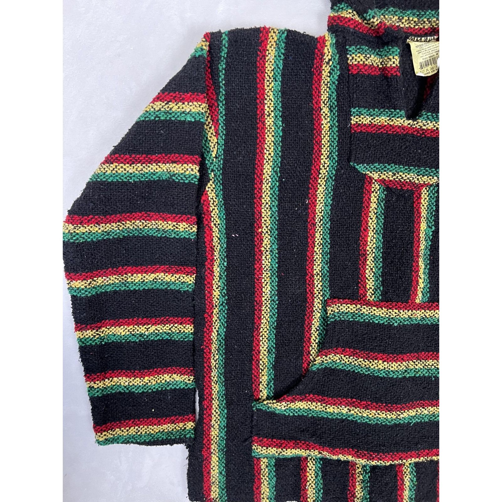 Other VTG Frank's Baja Hoodie Mens Medium Black Rasta Mexican Ponc Size US M / EU 48-50 / 2 - 2 Thumbnail