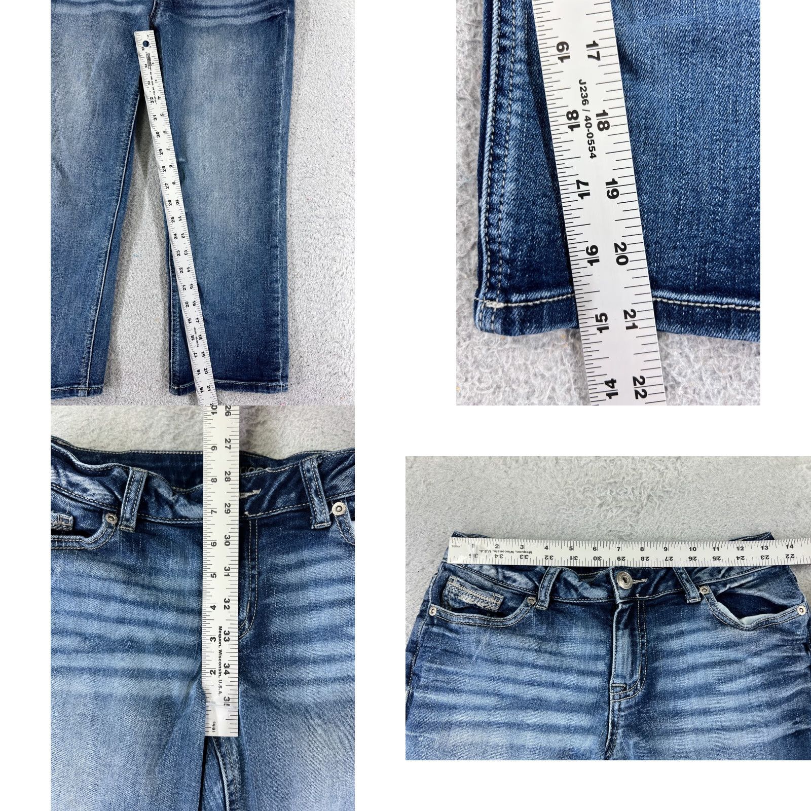 Vintage Maurices Jeans Womens Capri Crop Low Rise 3 25x21 Blue Denim Cotton Blend 5-Pocket Design Size 26" / US 2 / IT 38 - 8 Thumbnail
