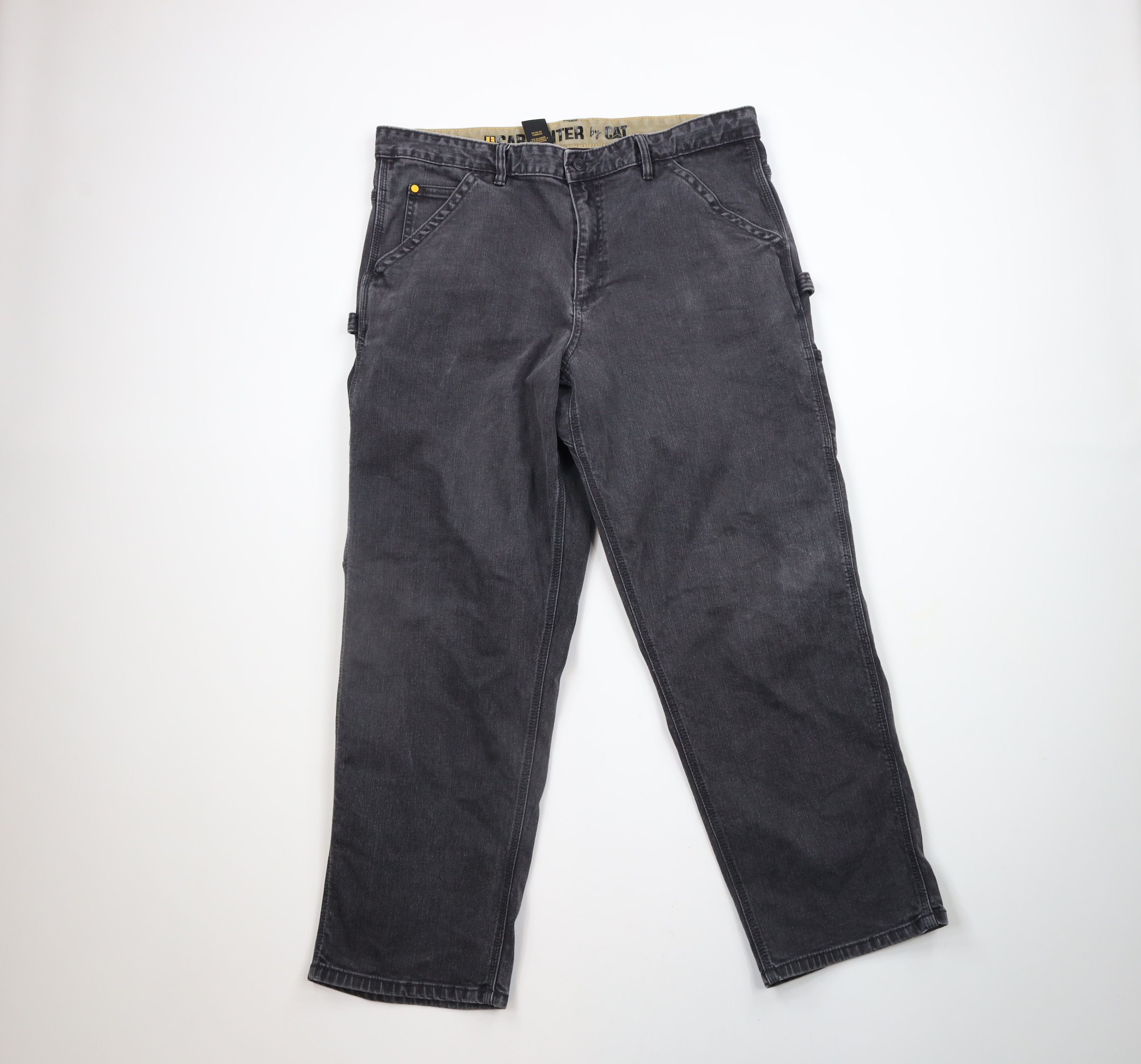 Caterpillar × Vintage Vintage Caterpillar Out Wide Leg Dungaree Denim Jeans Black Size US 38 / EU 54 - 1 Thumbnail