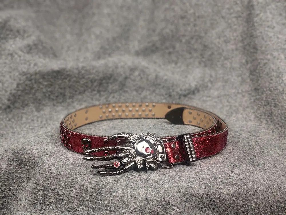 If Six Was Nine Vintage Y2K Punk Rock Red Glitter Skull Belt hysteric LGB Size ONE SIZE - 1 Thumbnail