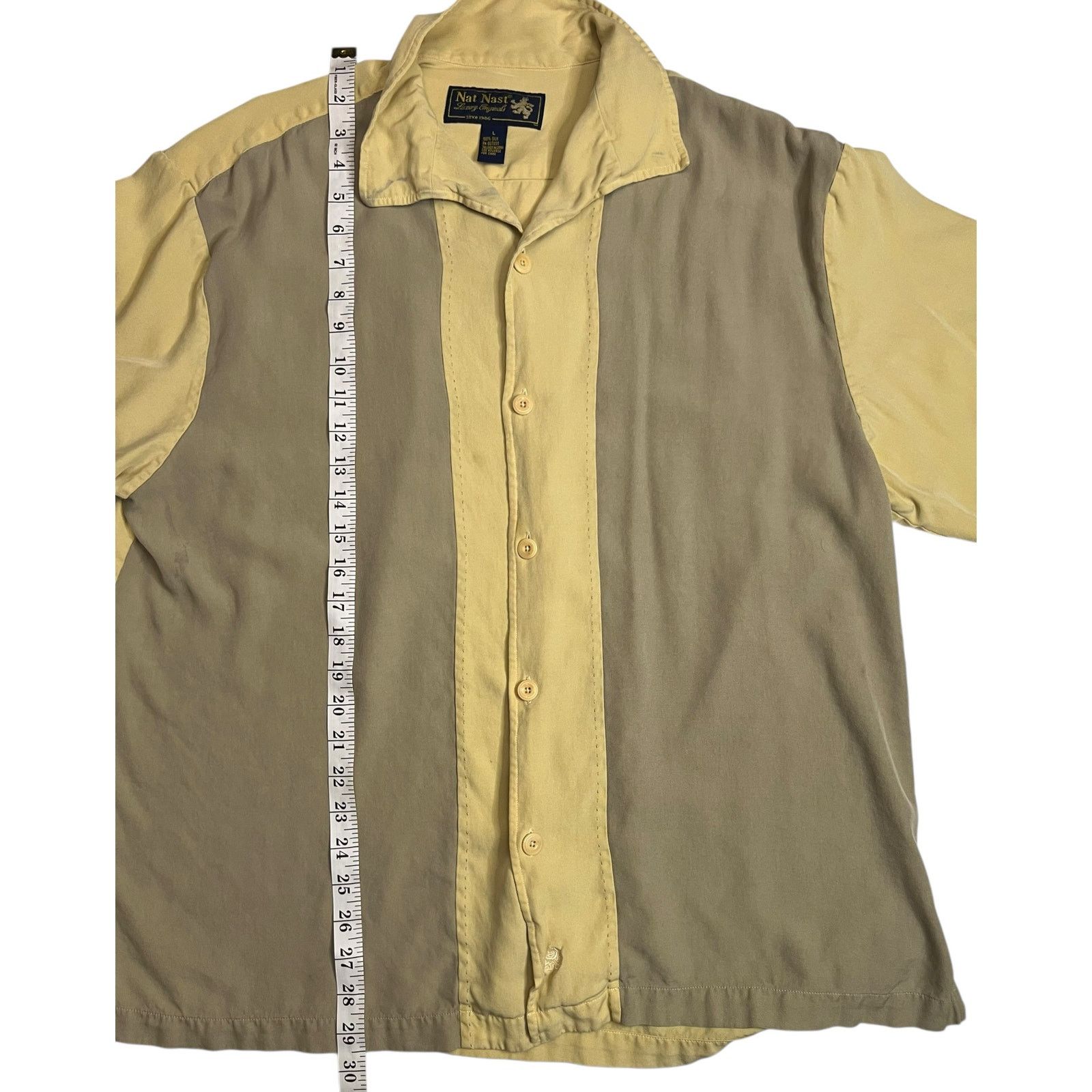 Nat Nast Nat Nast Originals Silk Shirt Yellow Short Sleeve Button Up Size US L / EU 52-54 / 3 - 16 Thumbnail