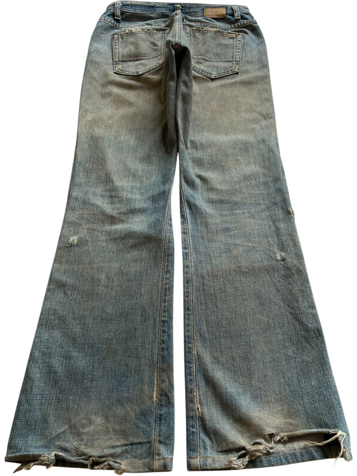 Gap Vintage Gap Tactical Patch Rusty Mud Wash Rip Flare Jeans Size US 27 - 2 Thumbnail