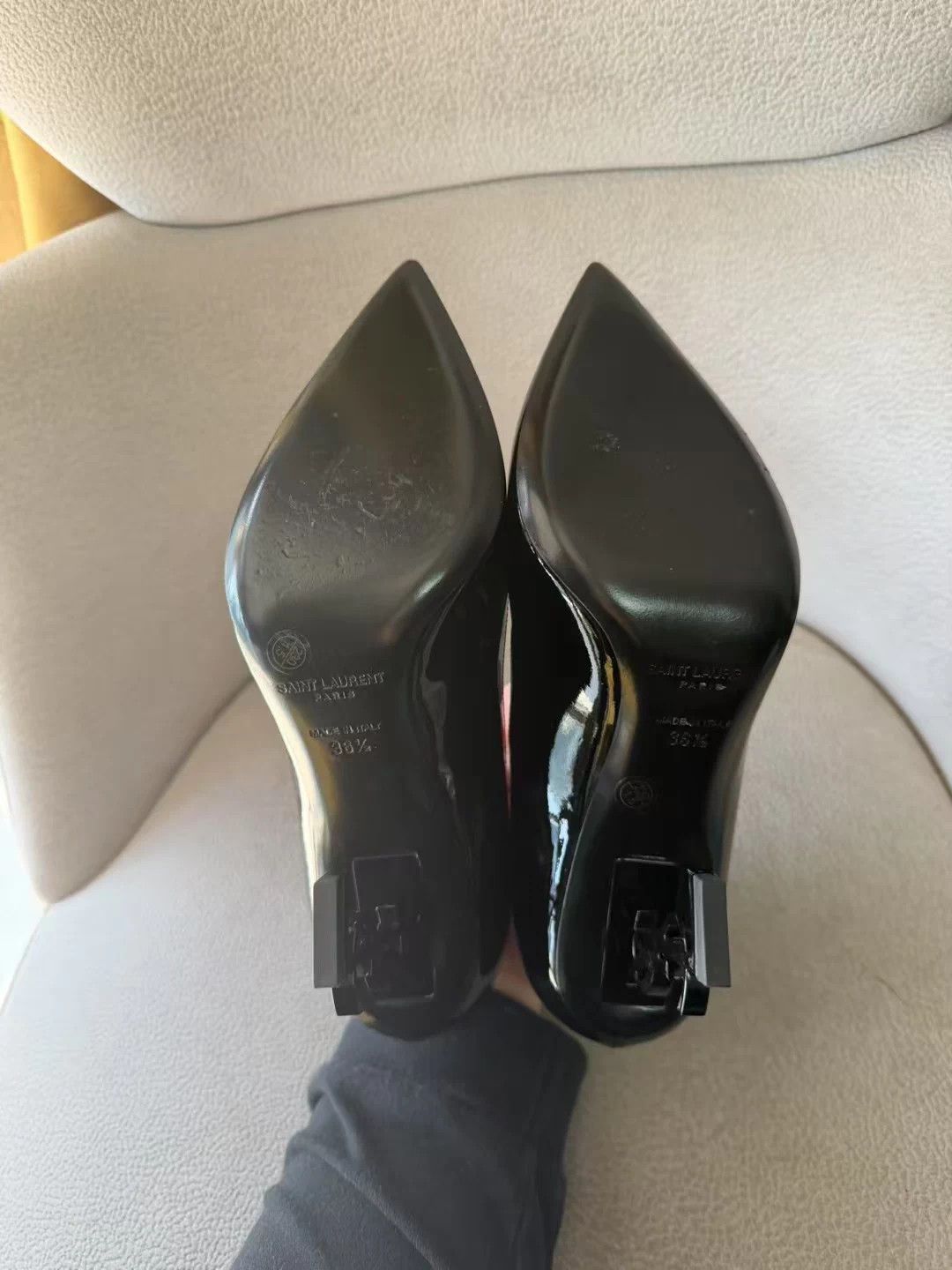 Saint Laurent Paris YSL Opyum pointed patent leather orange heels 36.5 mint Size US 5.5 / IT 35.5 - 6 Thumbnail