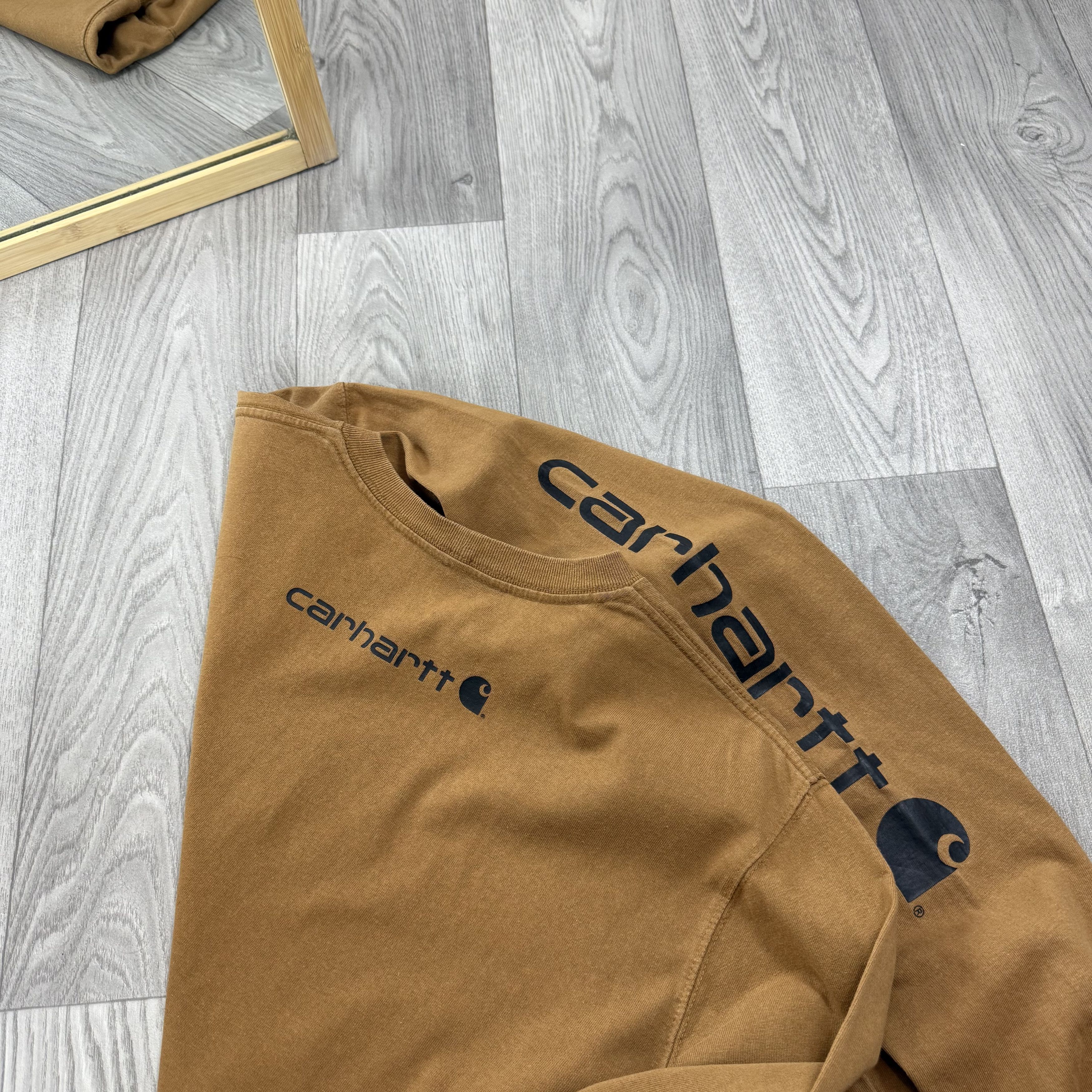 Carhartt Vintage Carhartt 90s Brown Graphic Long Sleeve Tee Shirt Size US L / EU 52-54 / 3 - 3 Thumbnail