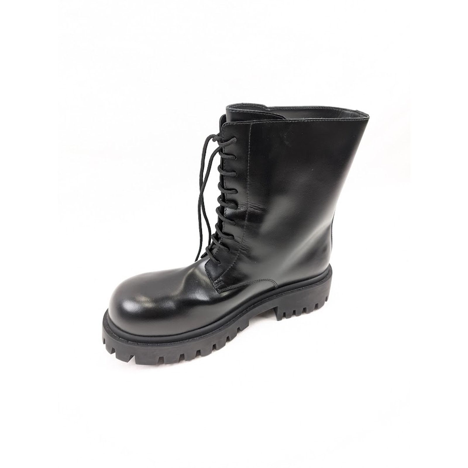 Balenciaga o1rshd1 Sergent Calf Bootie Calfskin Lux in Black Size US 11 / EU 44 - 8 Thumbnail