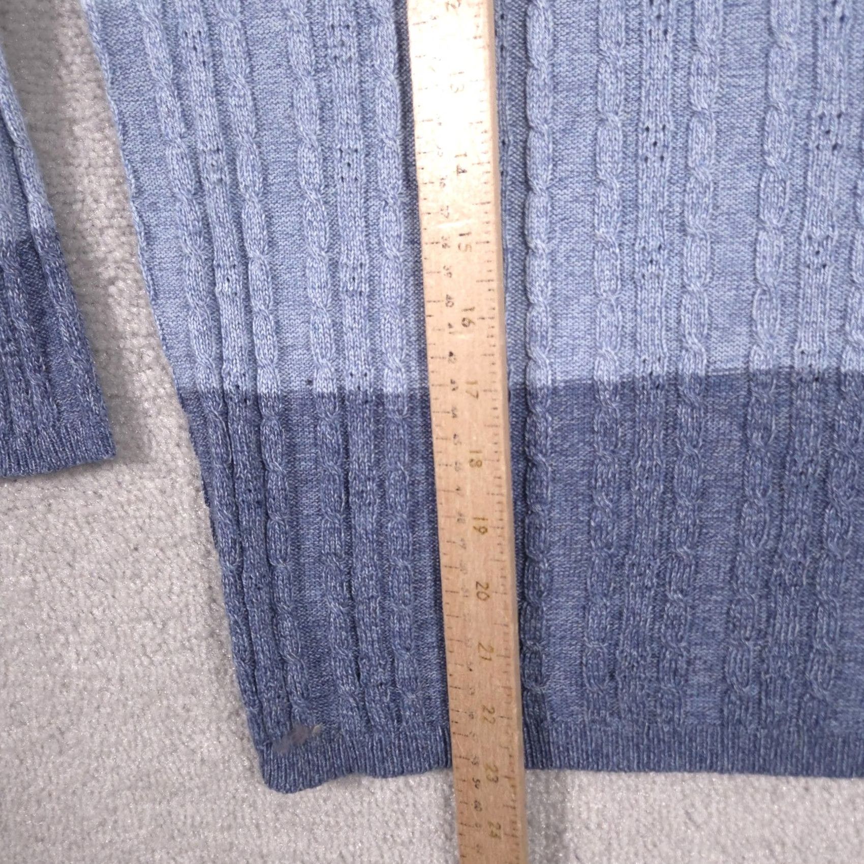 Vintage Alfred Dunner Sweater Womens Small Blue Stripe Cable Knit 3/4 Sleeve Made USA Size S / US 4 / IT 40 - 7 Thumbnail
