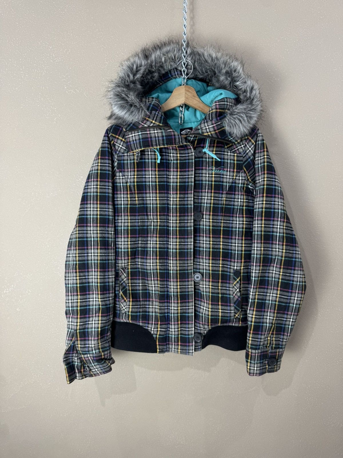 Vans Vans down checked vintage y2k hype faux fur Jacket Size L / US 10 / IT 46 - 1 Thumbnail