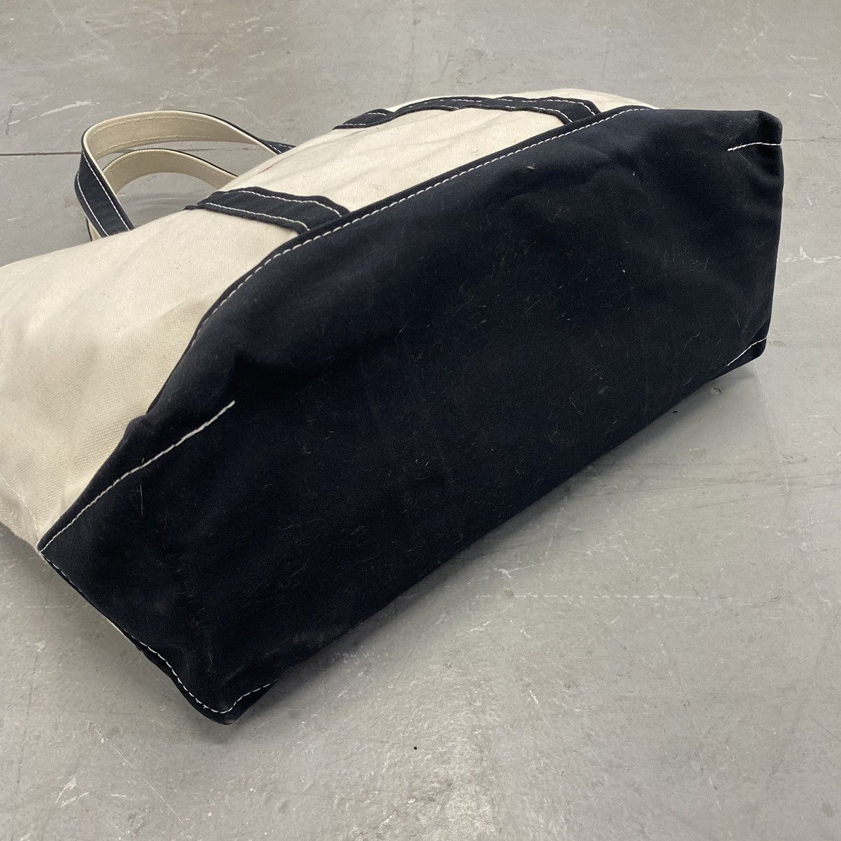 Japanese Brand × L.L. Bean × Vintage Vtg LL Bean Boat & Tote Ivory/Black Beta Systems Software US Size ONE SIZE - 12 Thumbnail