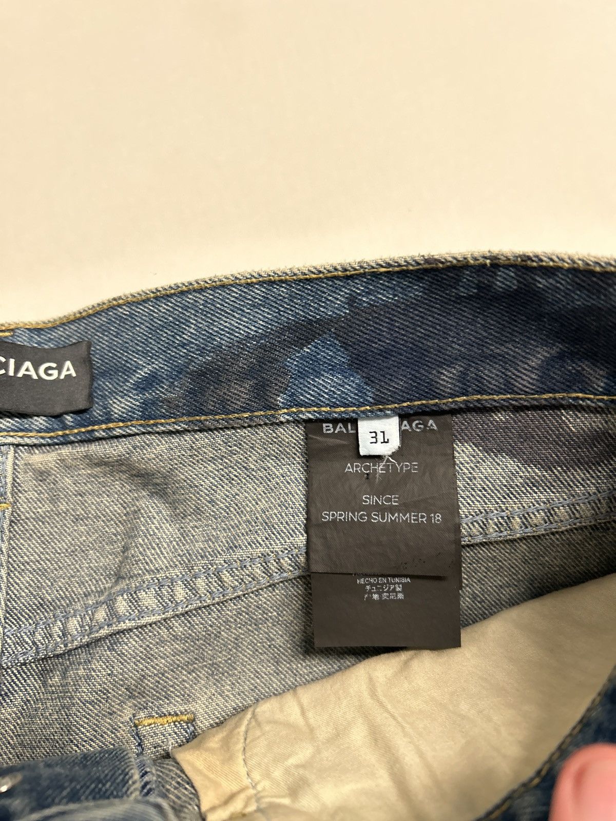 Balenciaga SS2018 Archetype Distressed Denim Size US 31 - 8 Thumbnail