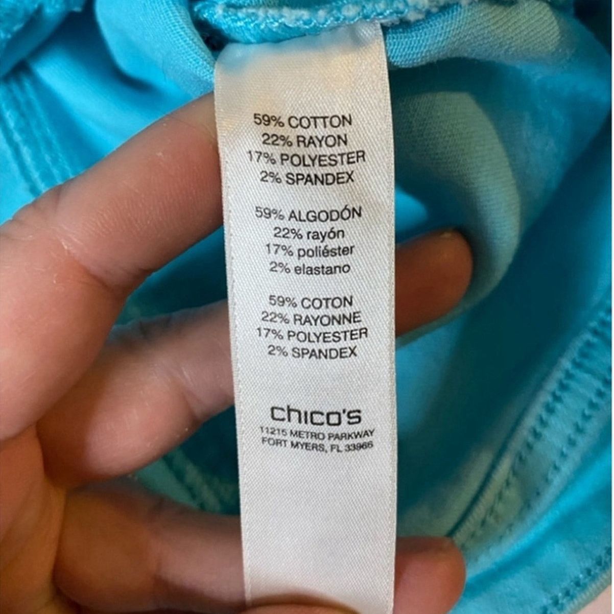 Chicos Coastal Chic Aqua Blue Button Front Jacket Stretch Chico’s Size S / US 4 / IT 40 - 4 Thumbnail