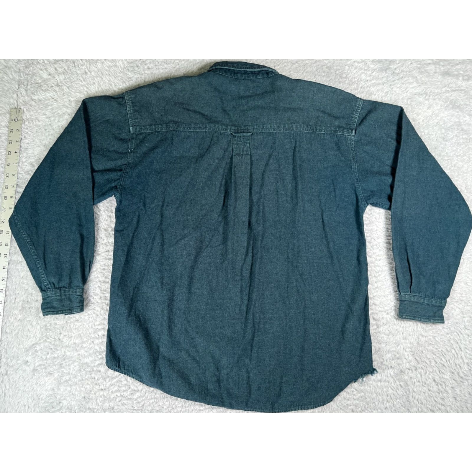 Anchor Blue Anchor Blue Denim Shirt Mens Medium Chambray Button-Up with Pockets 100% Cotton Vintage 90s Style Mens Apparel Size US M / EU 48-50 / 2 - 2 Thumbnail