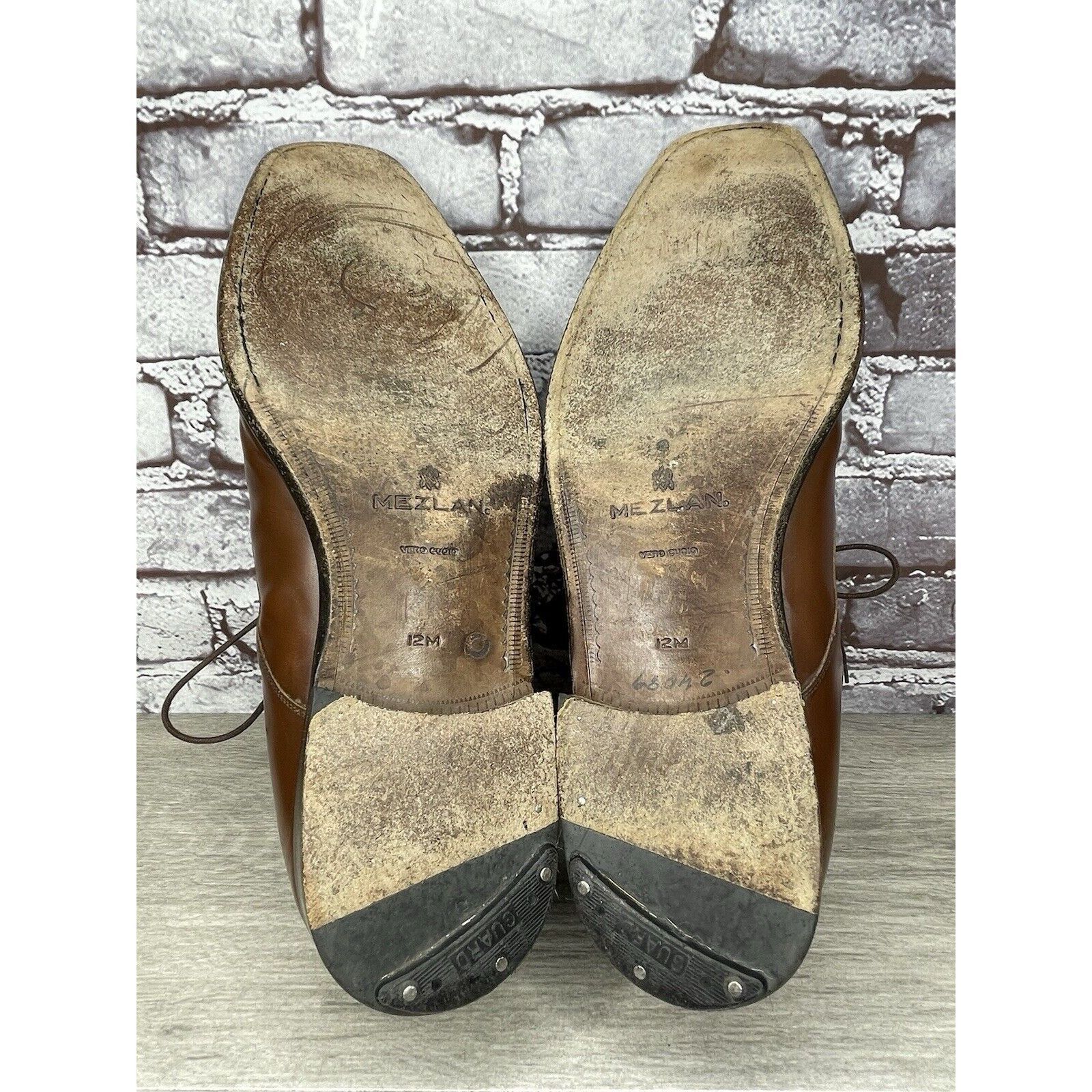 Mezlan Mezlan Carmichael Brown Leather LaceUp Oxfords Square Toe Dr Size US 12 / EU 45 - 13 Thumbnail