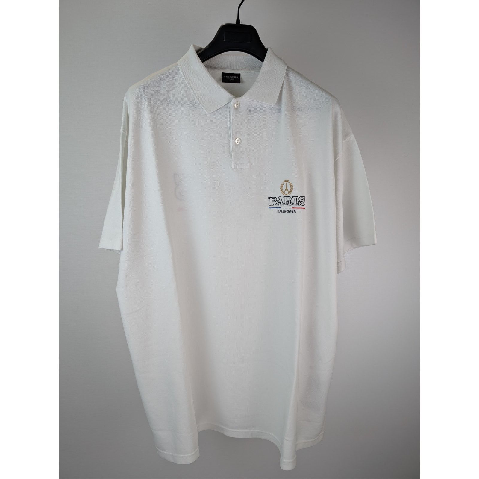 Balenciaga o1rshd1 Champion City Pique Polo Shirt in Dirty White Size US XXL / EU 58 / 5 - 3 Thumbnail