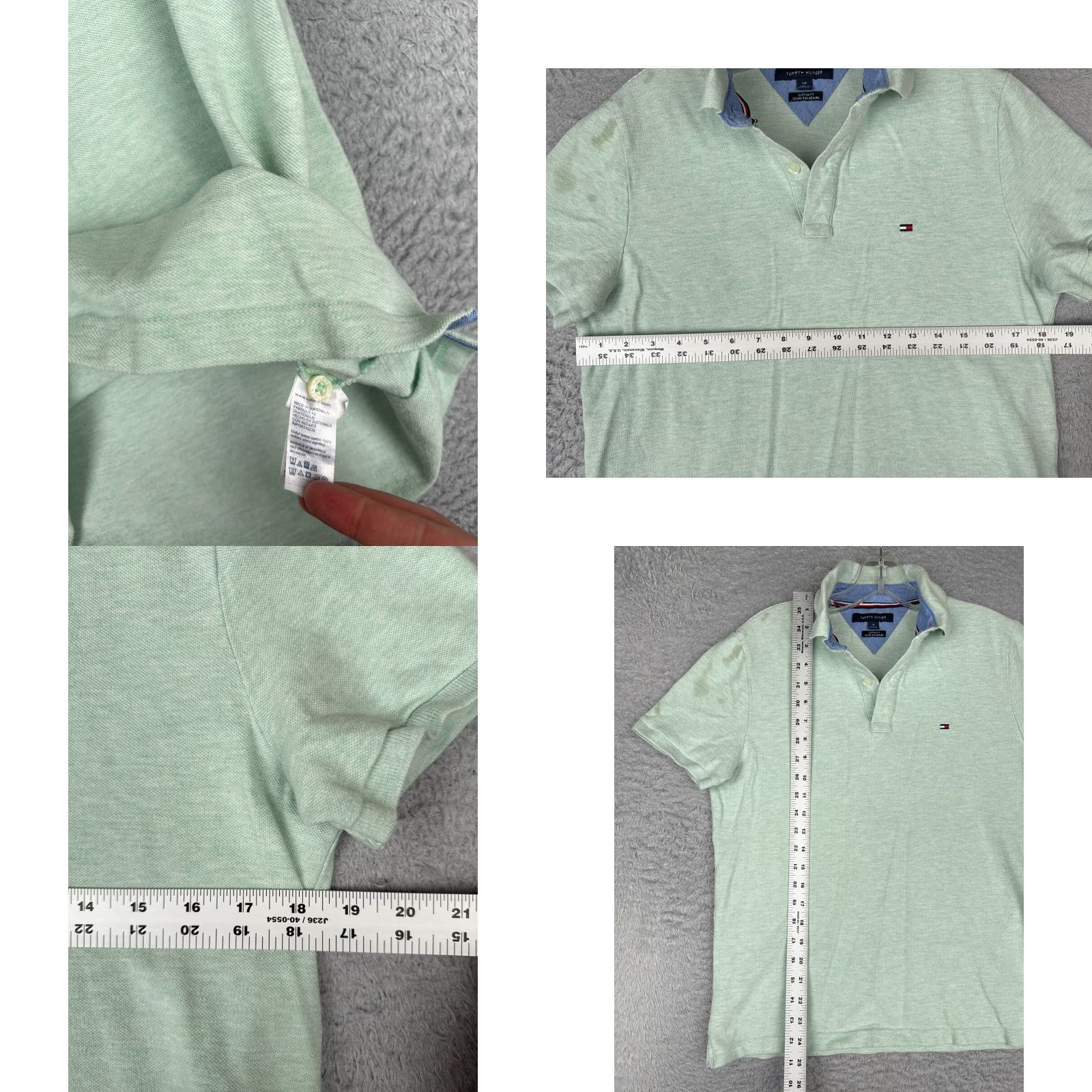 Tommy Hilfiger Tommy Hilfiger Polo Shirt Men Small Green Cotton Slim Read Size US S / EU 44-46 / 1 - 8 Thumbnail