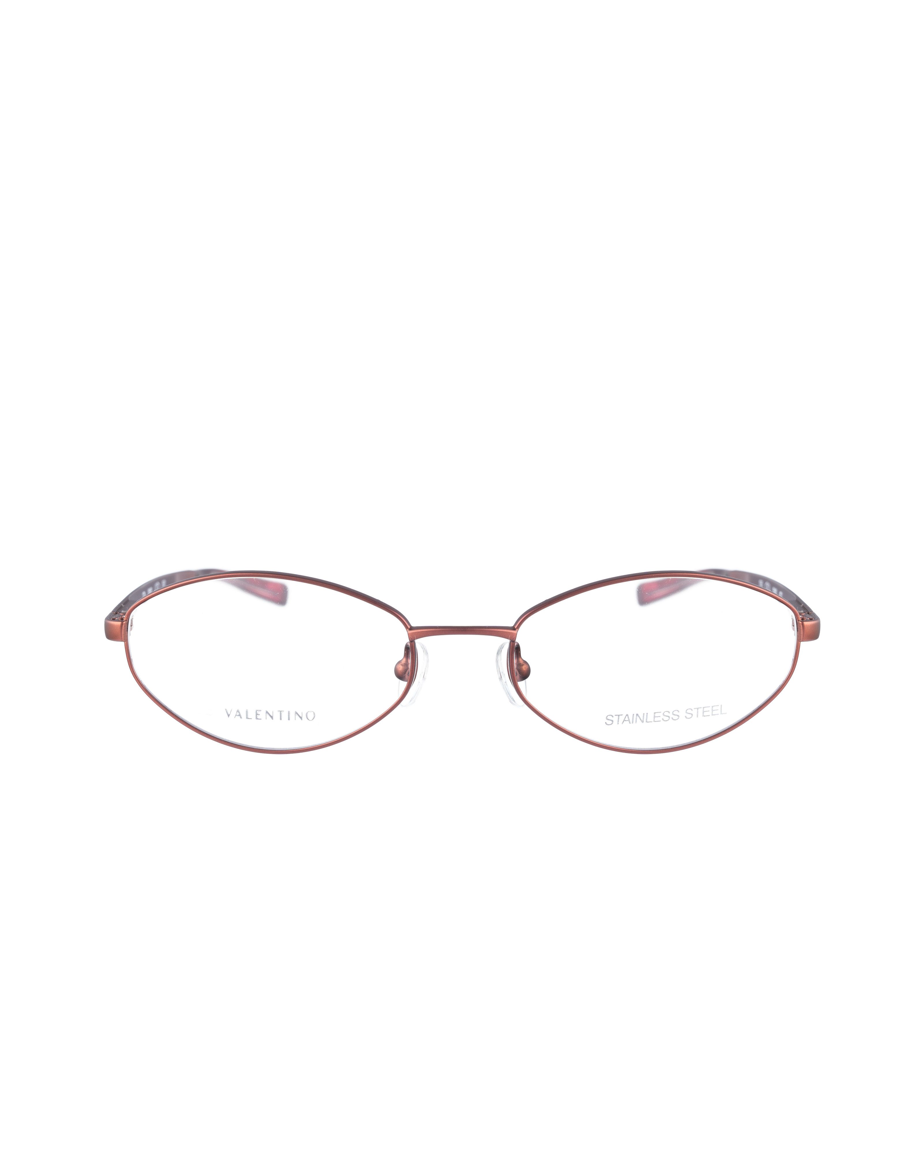 Valentino Valentino 00s Burgundy Red Thin Oval Glasses Size ONE SIZE - 1 Thumbnail