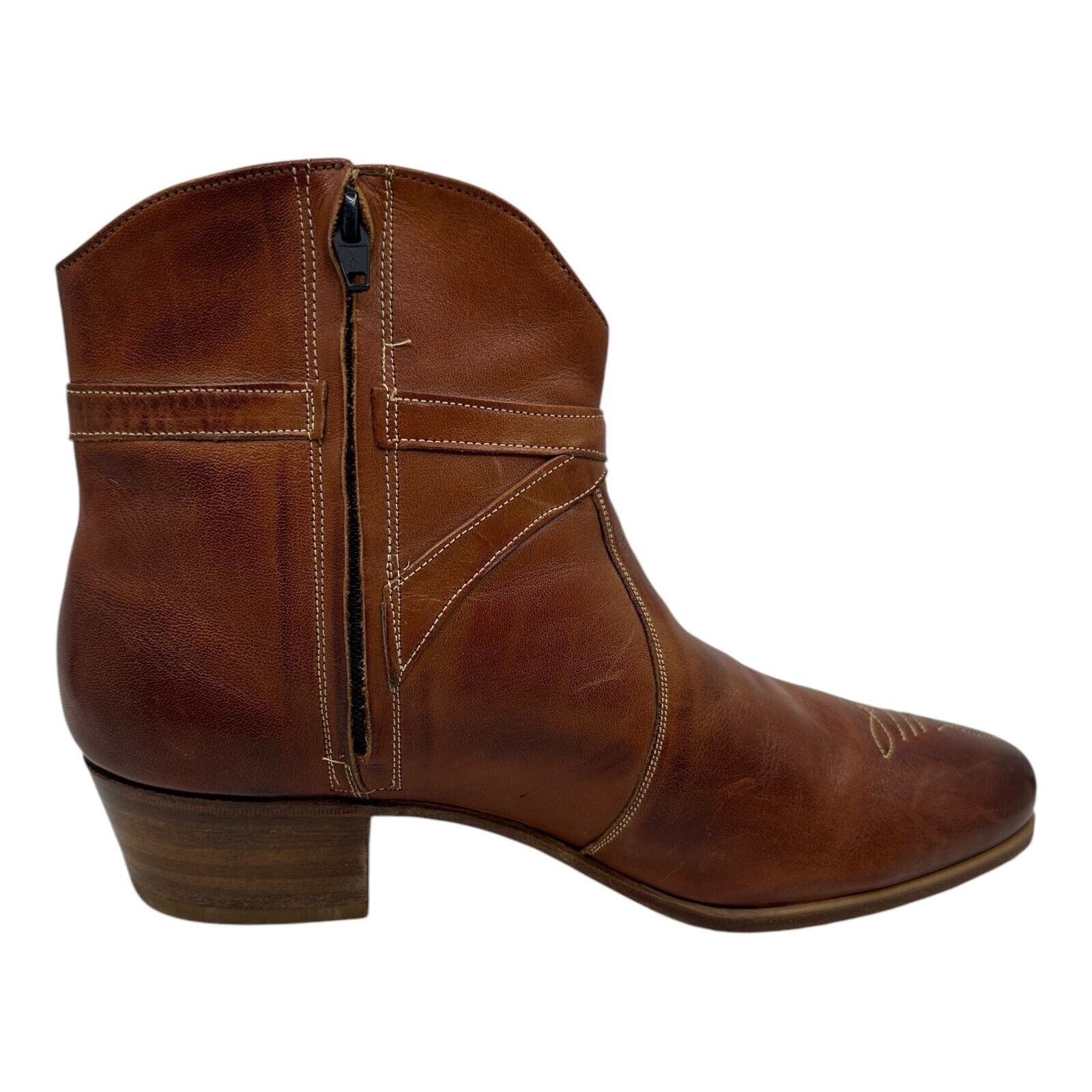Florsheim Florsheim Womens Sz.10C Brown Leather Ankle Boots VTG. Size US 10 / IT 40 - 3 Thumbnail