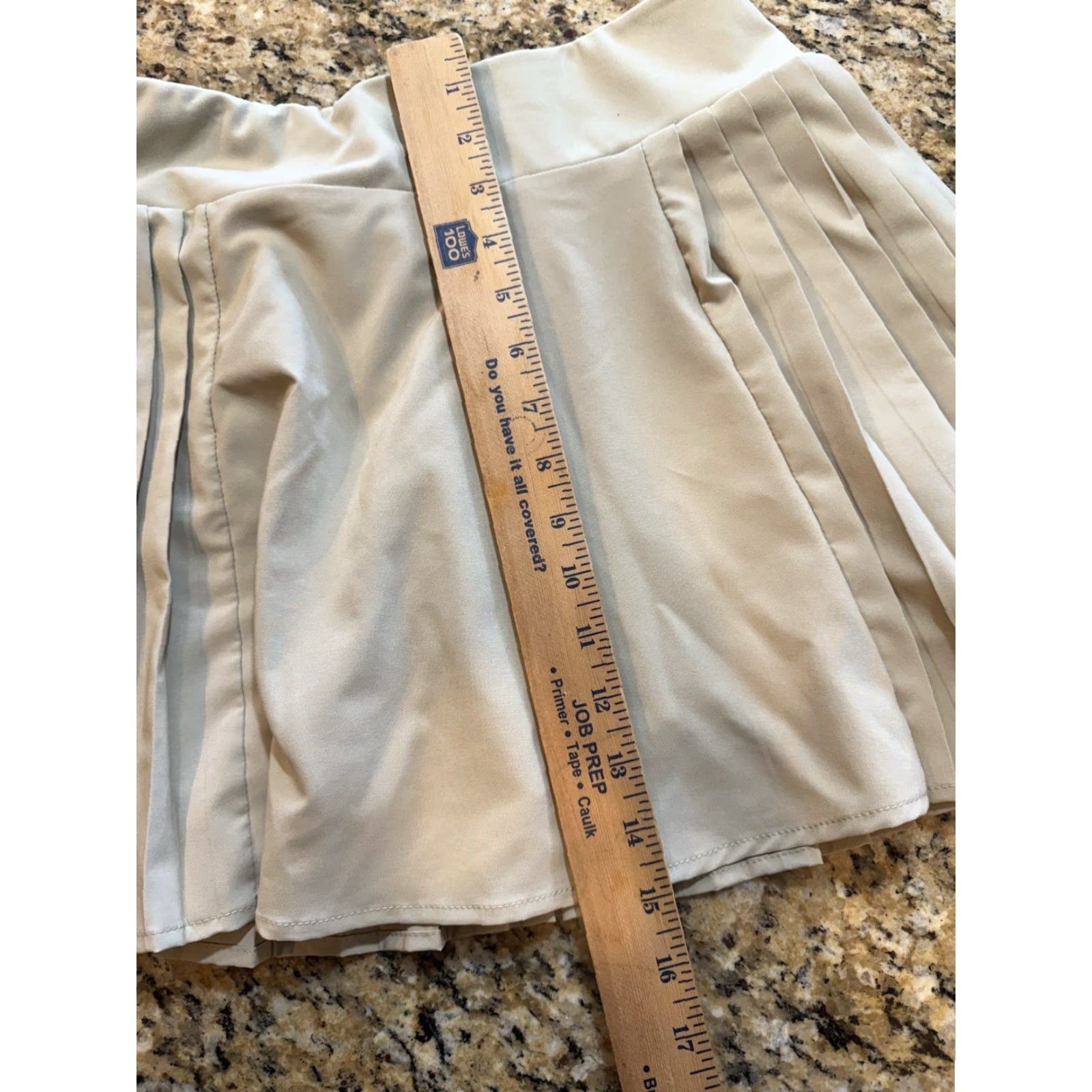 Vintage Love Tree Skirt M Skort Beige High Rise Pleated Tennis Mini Skirt Ladies Medium Beige Size 32" / US 10 / IT 46 - 5 Thumbnail