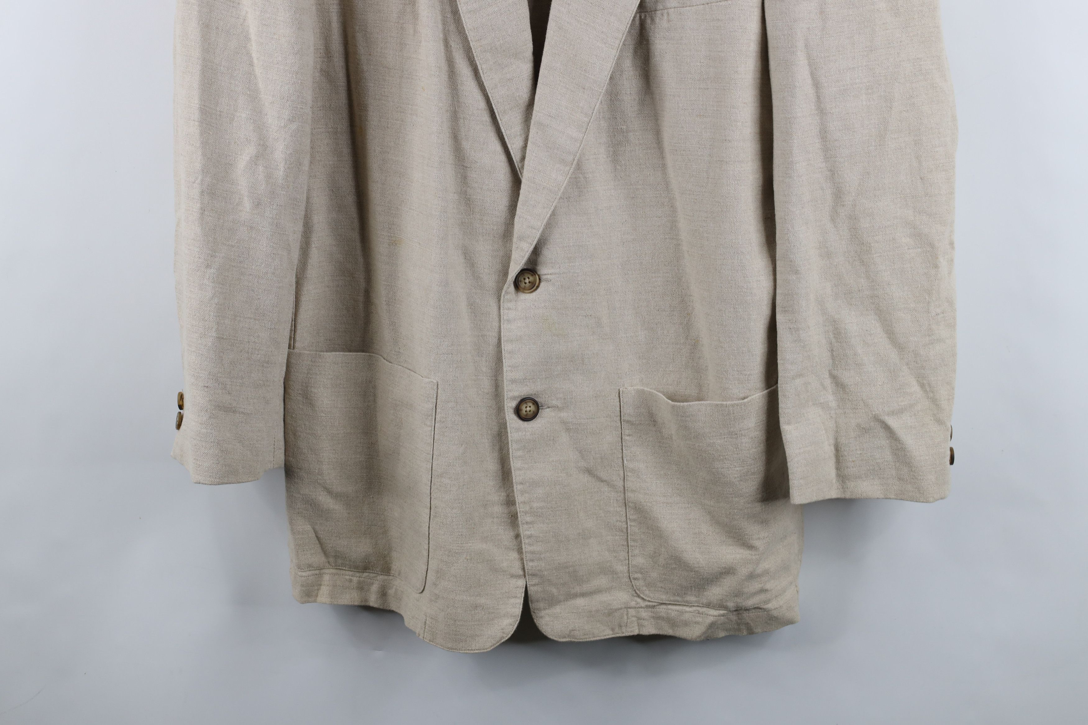Vintage Vintage 90s Streetwear Linen Blend Suit Coat Blazer Jacket Size US XXL / EU 58 / 5 - 3 Thumbnail