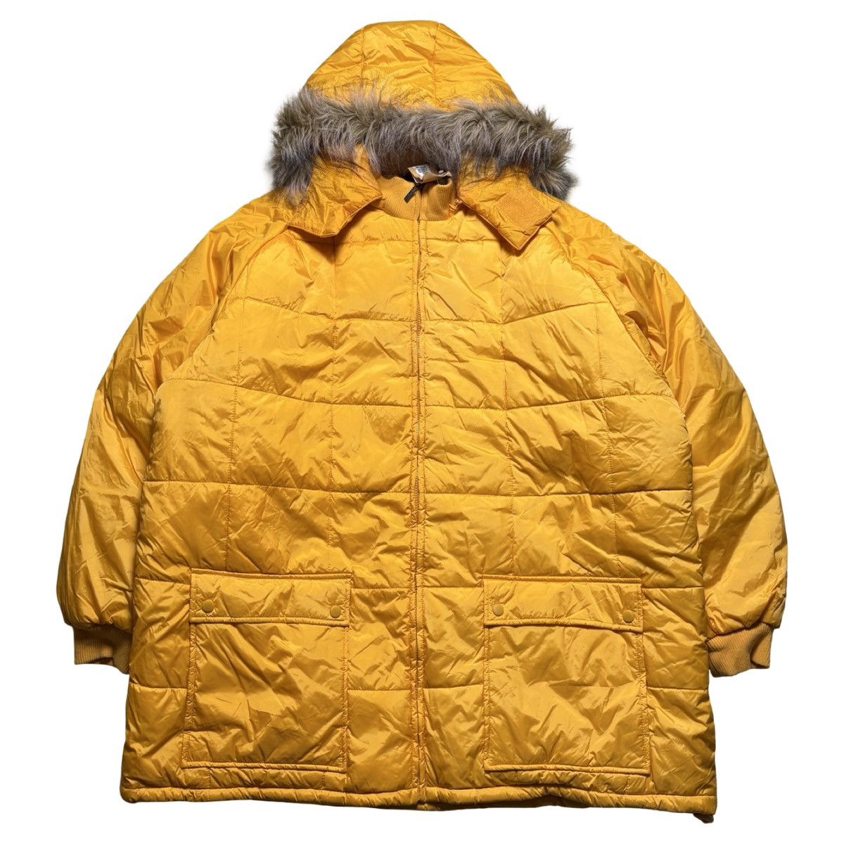 Other Vintage Y2K Yellow Down Puffer Jacket Faux Fur Hood Parka 3X Size US XXL / EU 58 / 5 - 1 Thumbnail