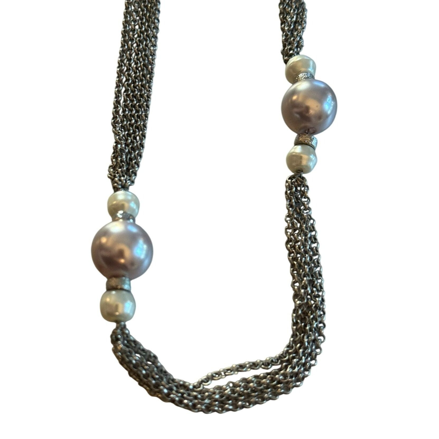 Talbots Signed Talbots Multi-Strand Silver-Tone Chain Necklace With Size ONE SIZE - 3 Thumbnail