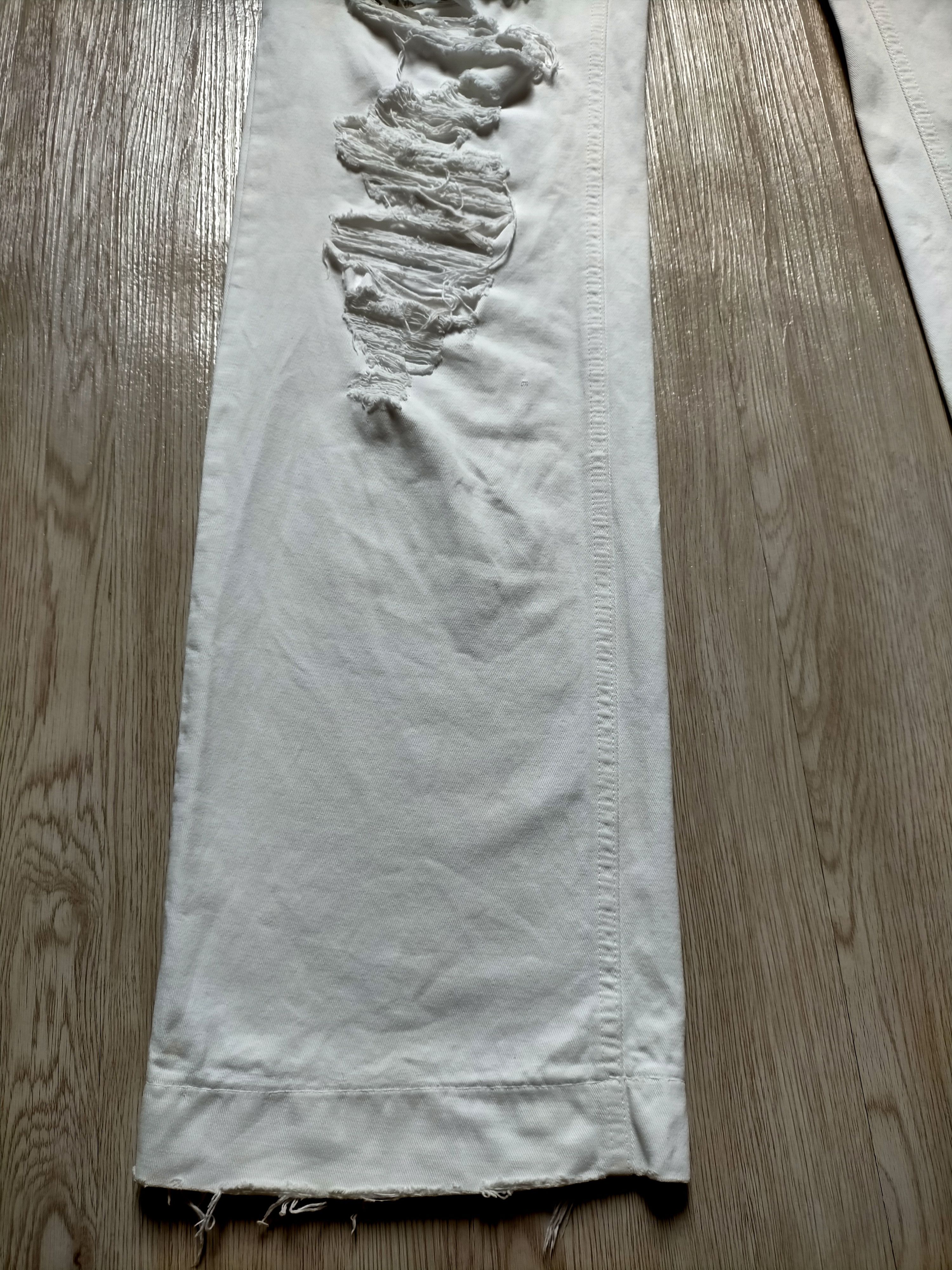 Dolce & Gabbana Dolce&Gabbana White Ripped Jeans 2005 Zipped Denim Size US 34 / EU 50 - 10 Thumbnail