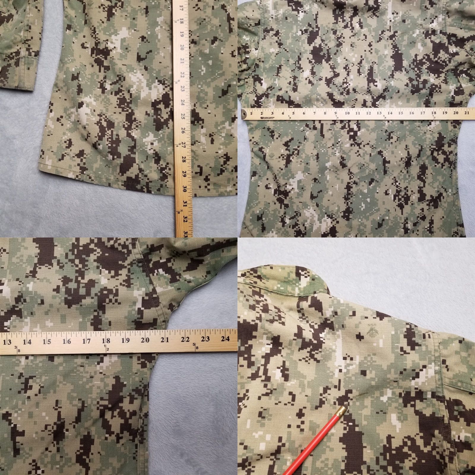 Vintage USN Jacket Womens Small Long Green Digital Camo Field Ripstop Canvas US Navy Shirt? Size S / US 4 / IT 40 - 8 Thumbnail
