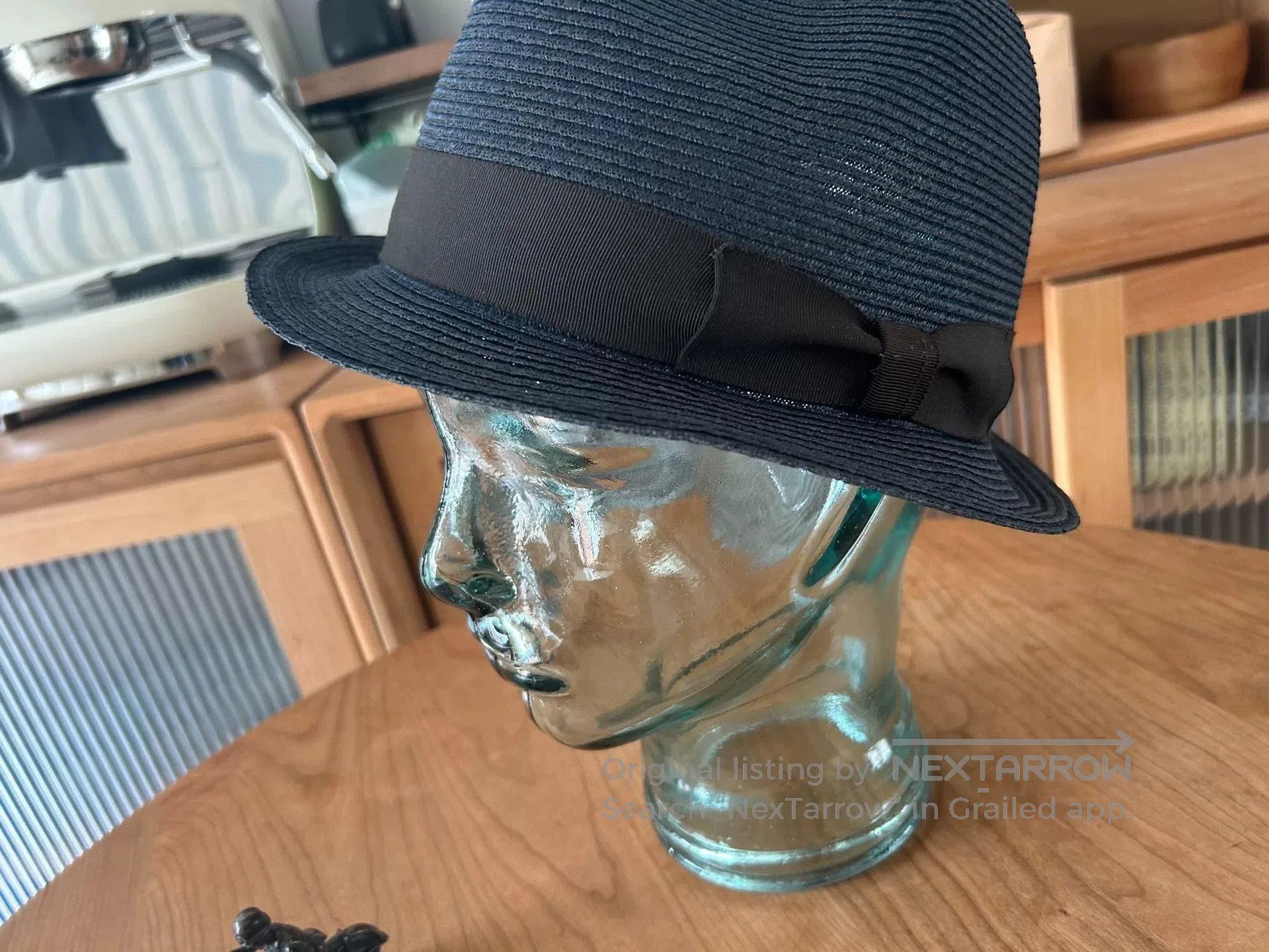 Freewheelers stylish navy blue woven straw hat. Size ONE SIZE - 3 Thumbnail
