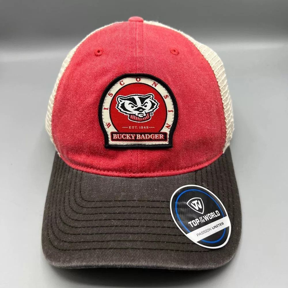 Top Of The World Wisconsin Badgers Trucker Hat Men Top of the World Snap Back Size ONE SIZE - 1 Thumbnail