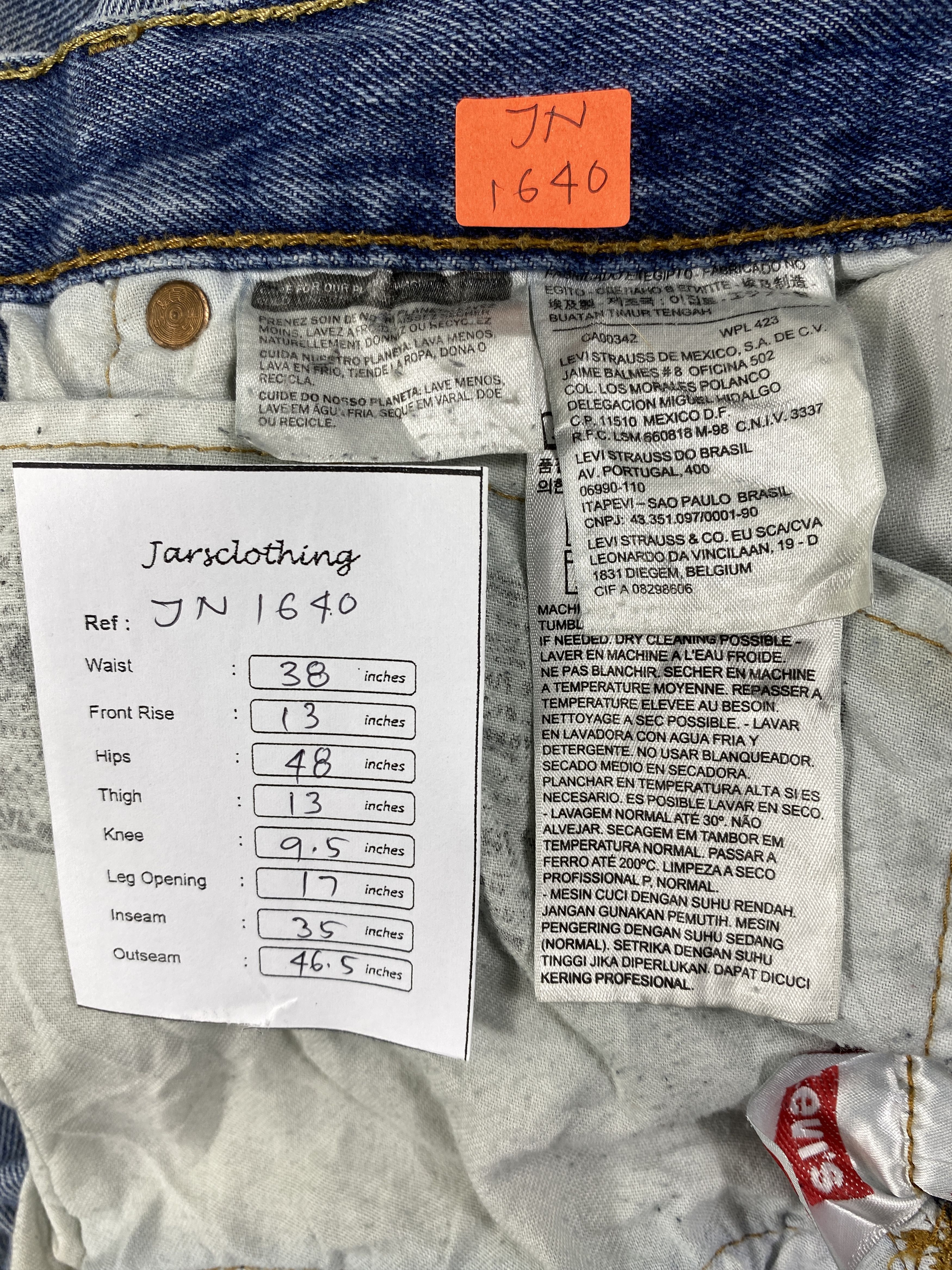 Japanese Brand Mid Blue Vintage Levi's 501 Jeans 38x35 Denim -JN1640 Size US 38 / EU 54 - 8 Thumbnail