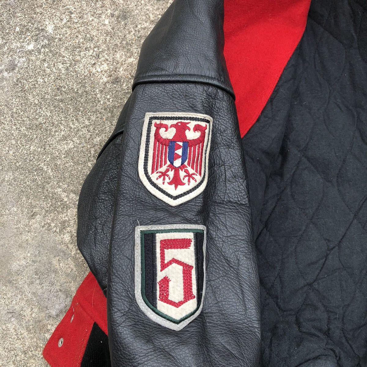 Japanese Brand 🔥Grailed🔥🇯🇵Posh Boy Sleeves Leather Wool Heavy Varsity Jacket Size US XL / EU 56 / 4 - 15 Thumbnail