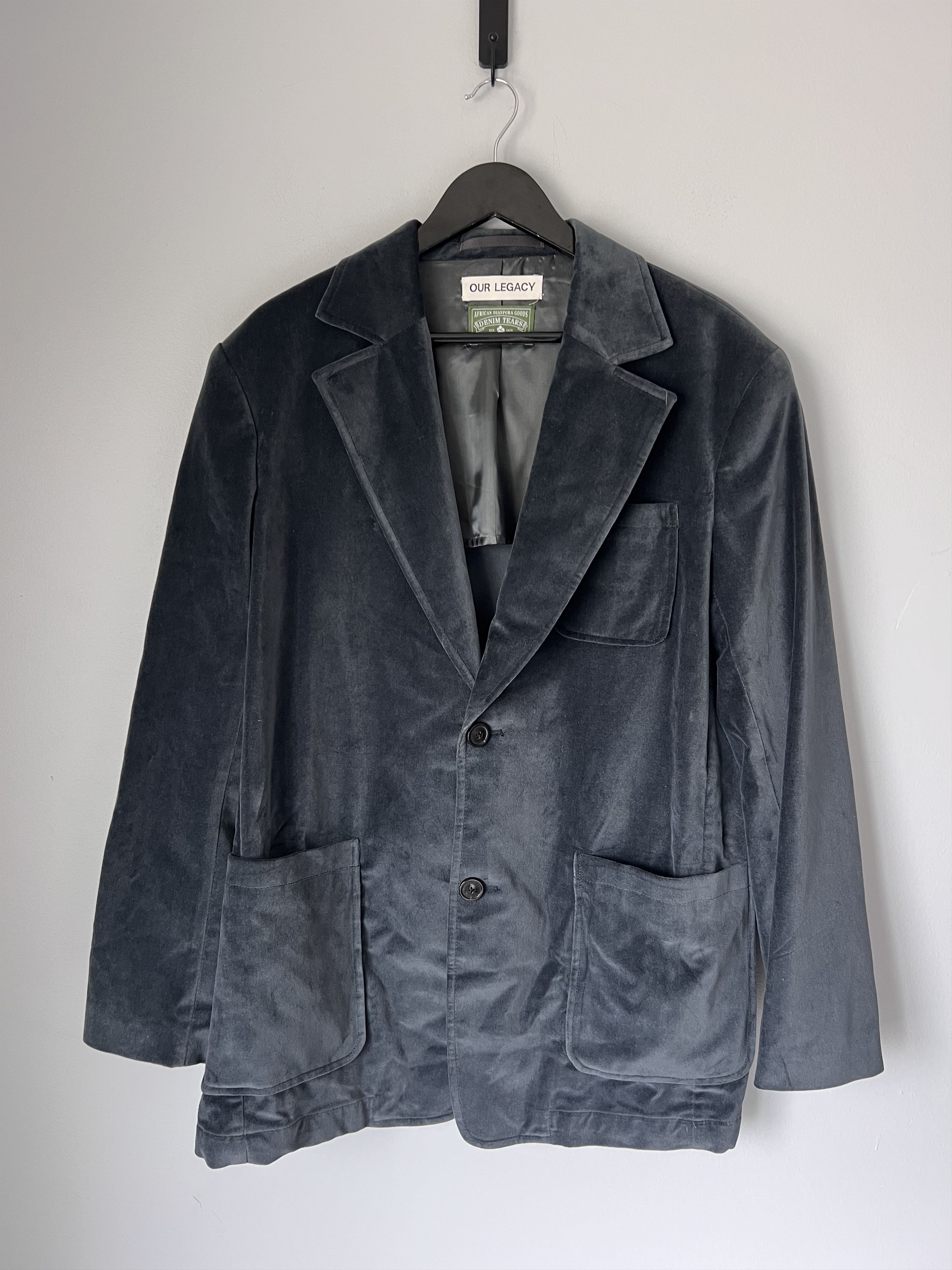 Denim Tears Our Legacy Tavern Blazer in Midnight Velvet