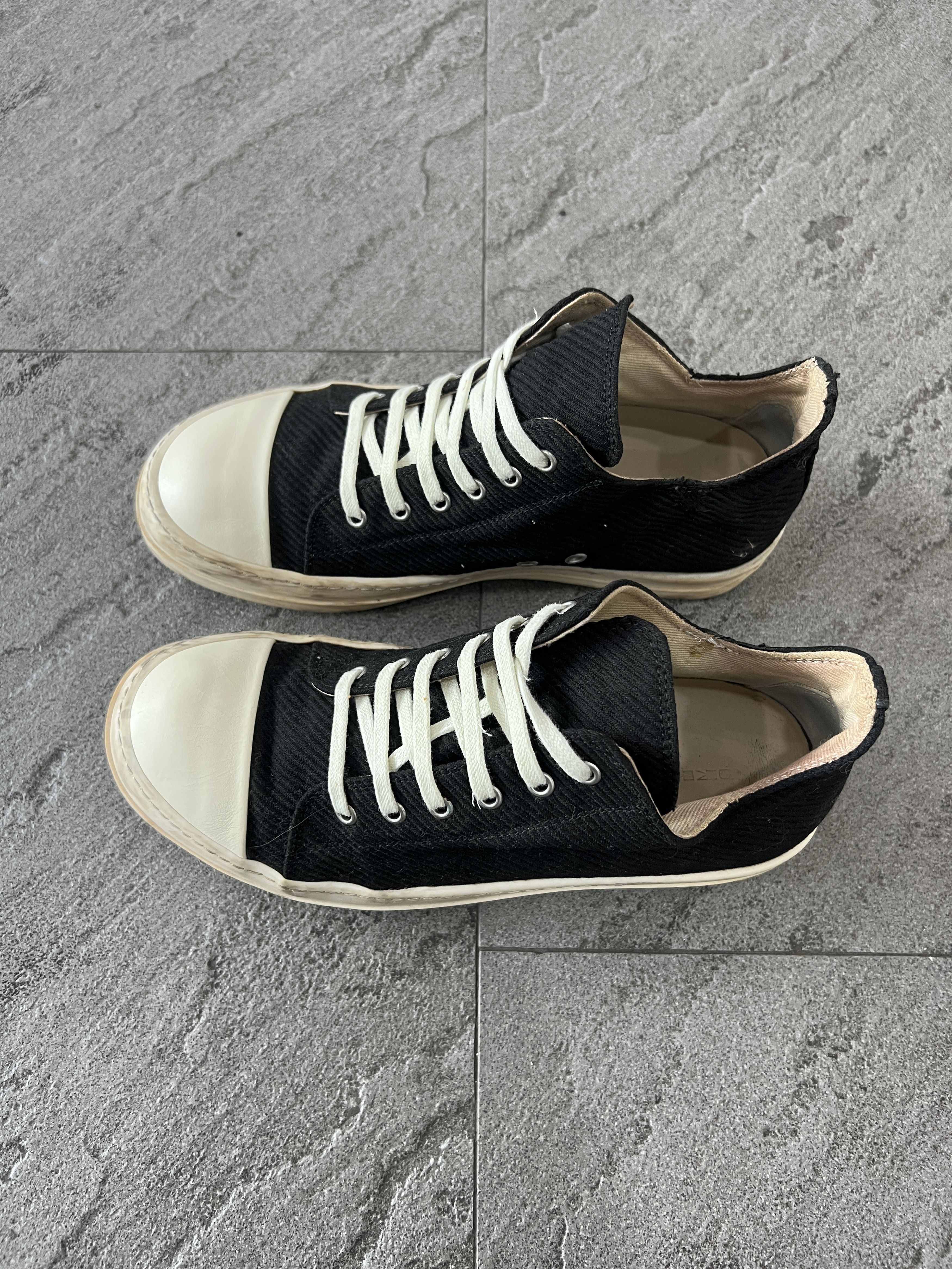 Rick Owens Drkshdw Rick Owens DRKSHDW Low Ramones Canvas Black Size US 9 / EU 42 - 2 Thumbnail