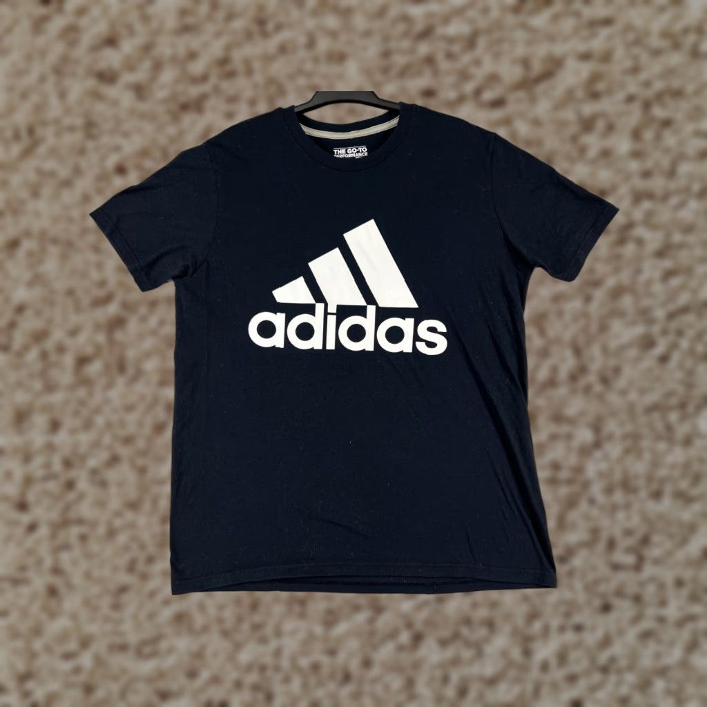 Adidas Adidas Shirt Mens Large Black Short Sleeve Crew Neck Polyester Logo Size US L / EU 52-54 / 3 - 1 Thumbnail