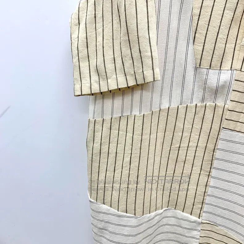 Loewe Loewe Color-blocked striped linen irregular hem short-slee Size XS / US 0-2 / IT 36-38 - 4 Thumbnail