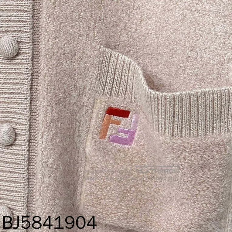 Fendi pink embroidered logo cardigan by Fendi. Size US S / EU 44-46 / 1 - 3 Thumbnail