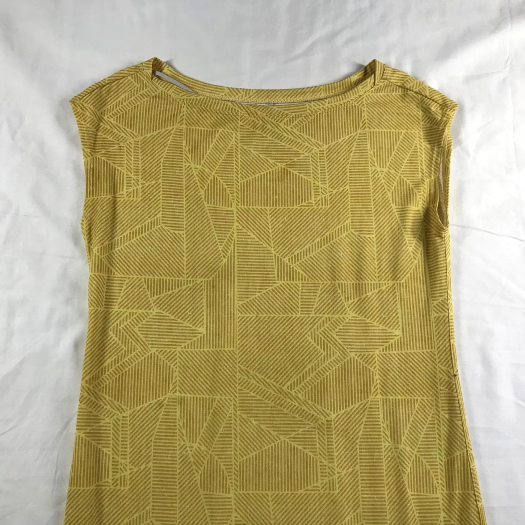 Prana Prana Womens Yellow Geometric Shift Dress Boat Neck XS Size XS / US 0-2 / IT 36-38 - 7 Thumbnail