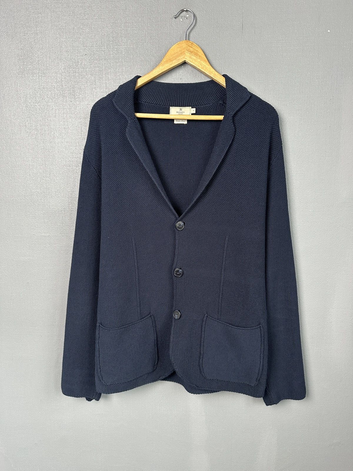 HACKETT MAYFAIR Rice Stitch Knit Blazer Jacket Navy Men’s M