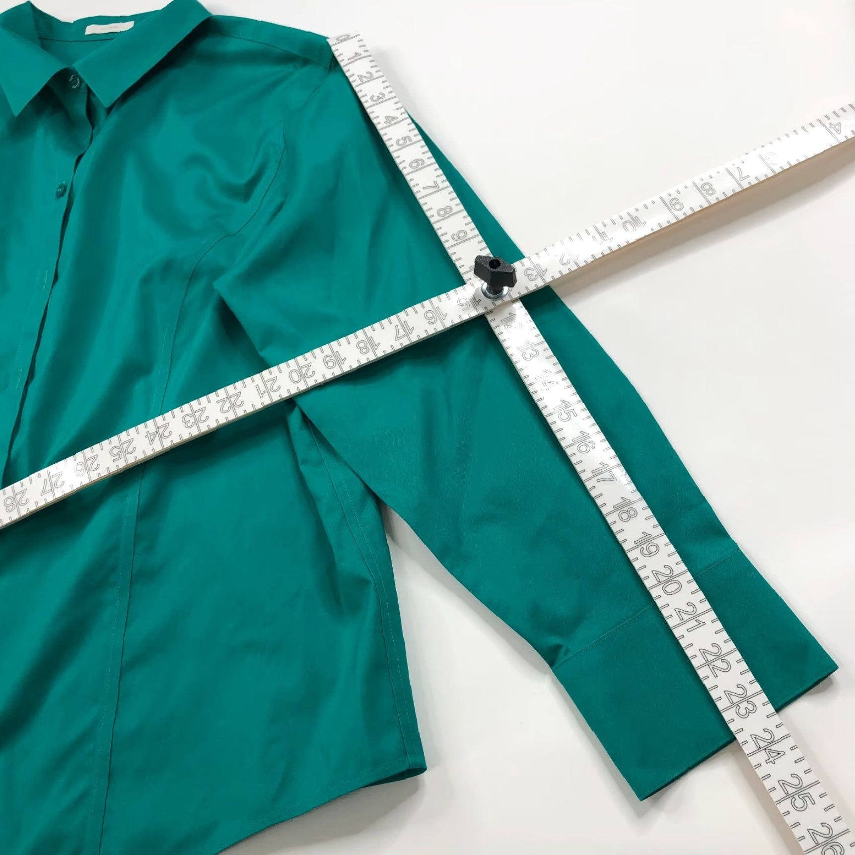 Vintage Chico's Shirt Green 3 No Iron 100% Cotton Long Sleeve Button-Up, MINT, Womens, Regular, Size 3 Size XS / US 0-2 / IT 36-38 - 3 Thumbnail