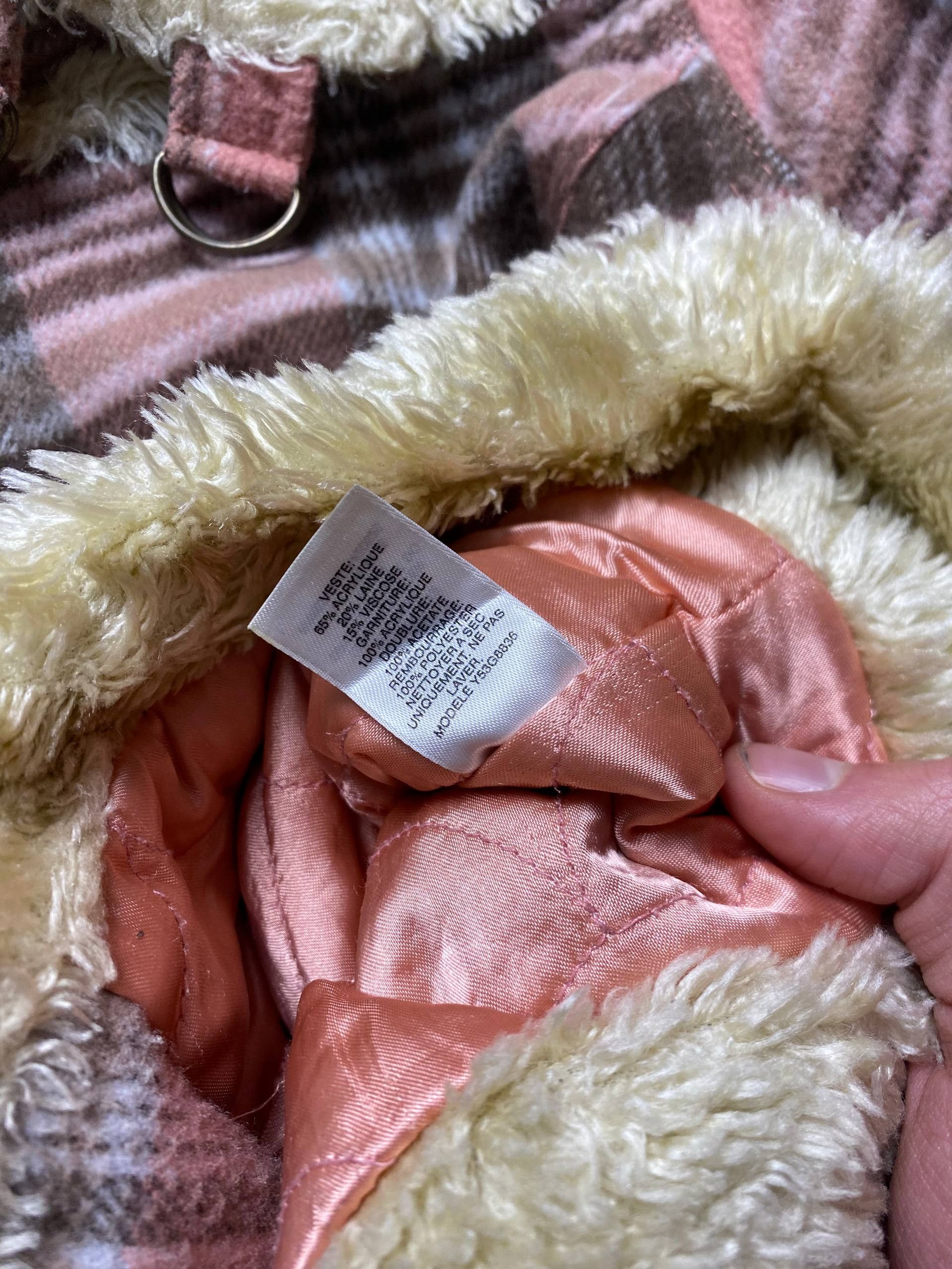 Vintage Guess Faux Fur Pink Jacket