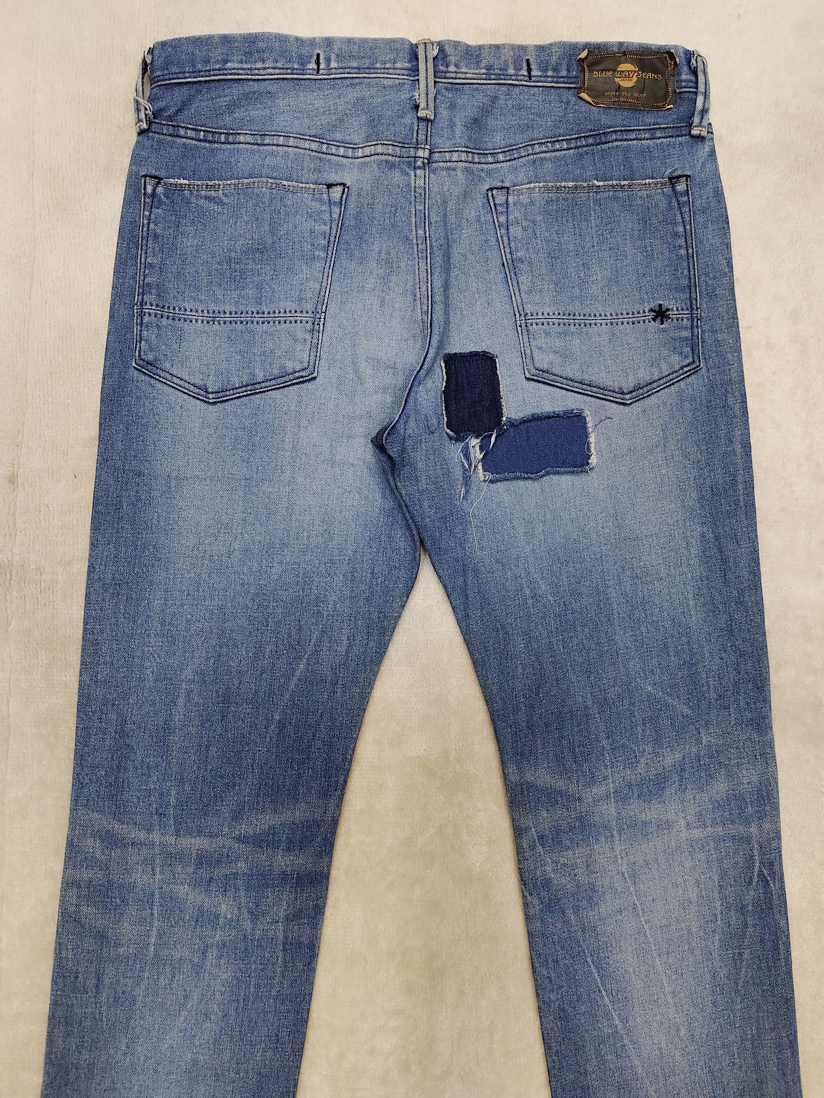 If Six Was Nine Blue Way🇯🇵 Repair Panel Pacthwork Distressed Slim Jeans Size US 30 / EU 46 - 5 Thumbnail