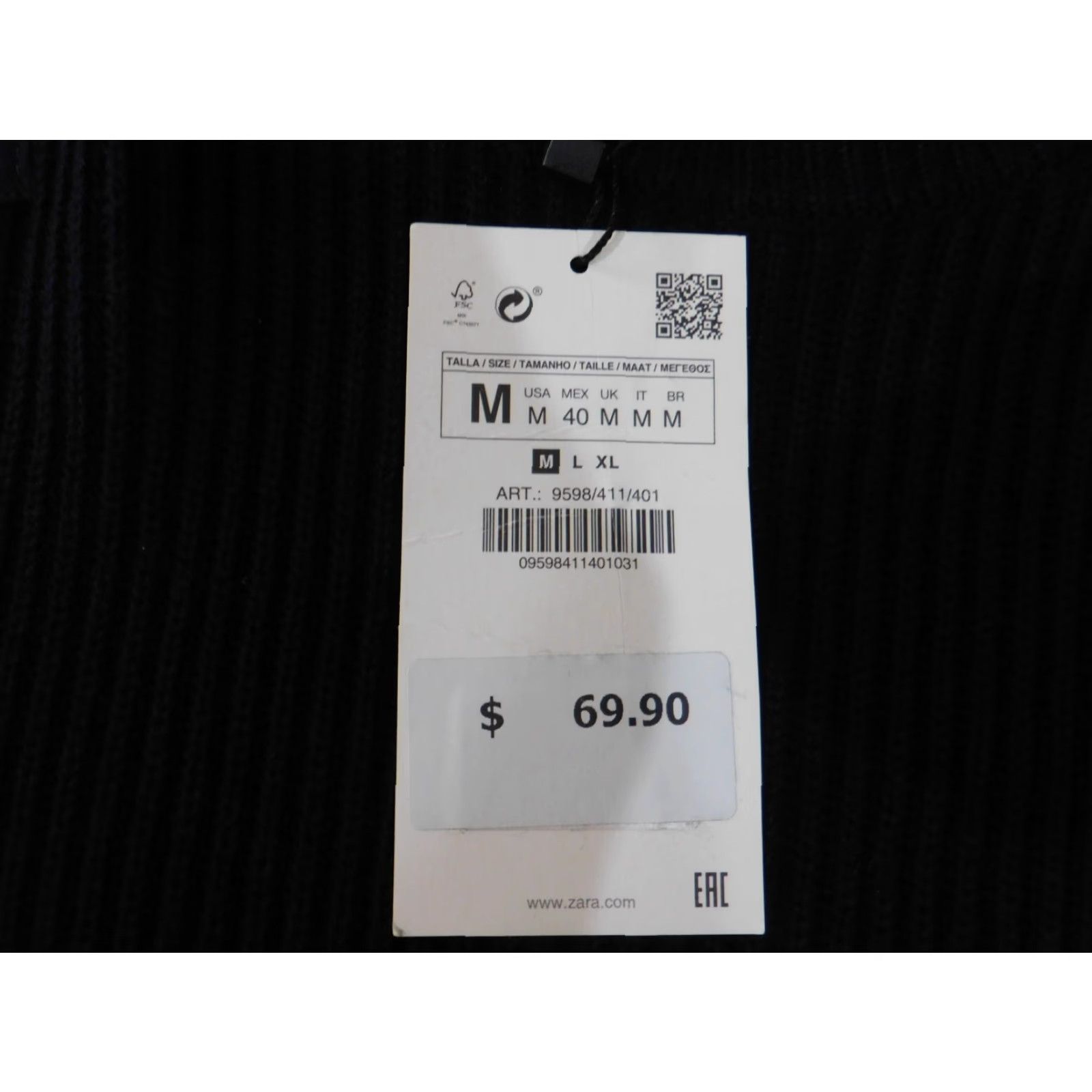 Zara Zara Sweater Men M Blue Crew Neck Pullover Wool Polyester City Knit Knitwear Cable-Knit Casual Modern Regular Size US M / EU 48-50 / 2 - 7 Thumbnail
